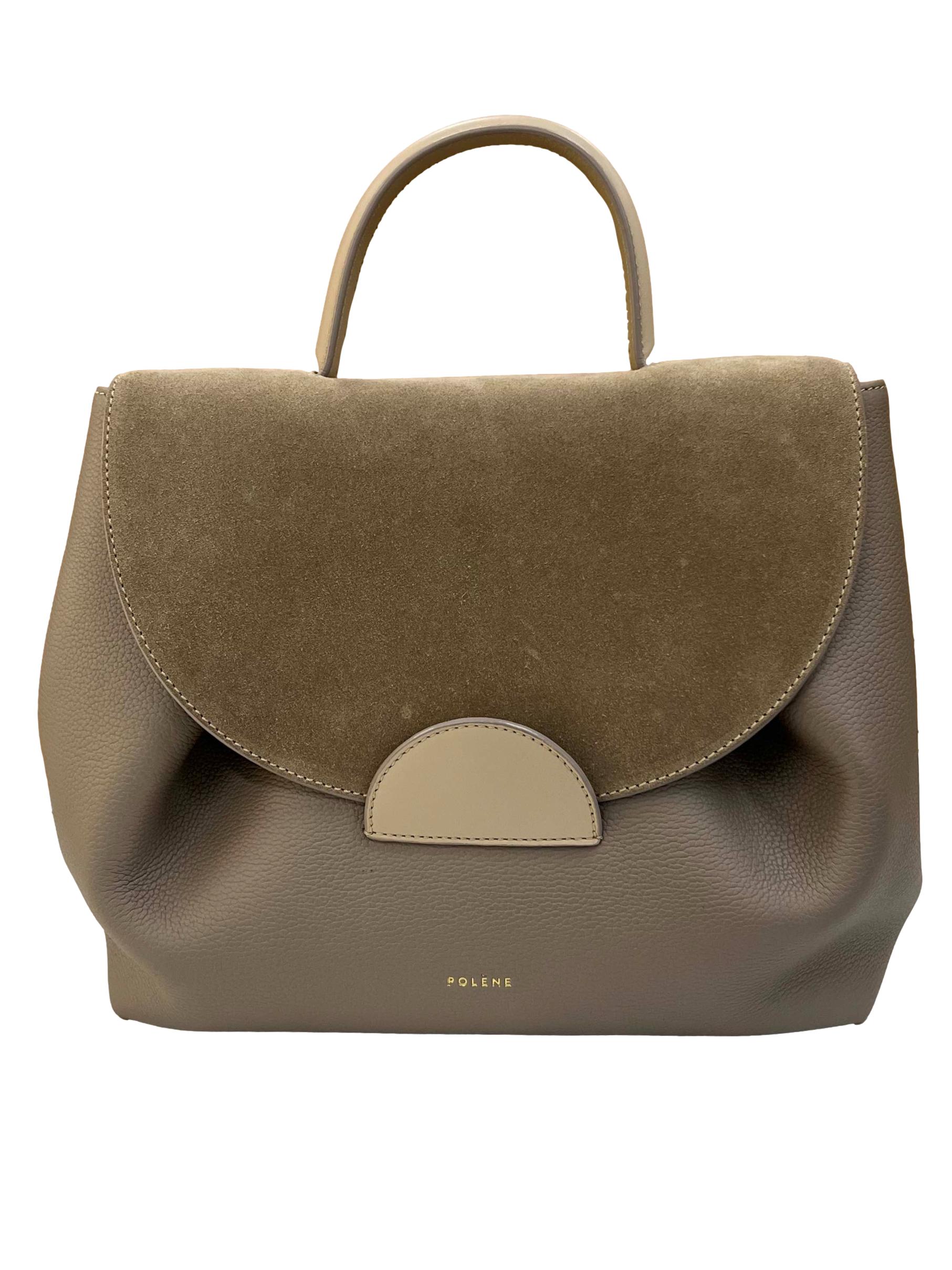 Grey Leather Polene Handbag CSN