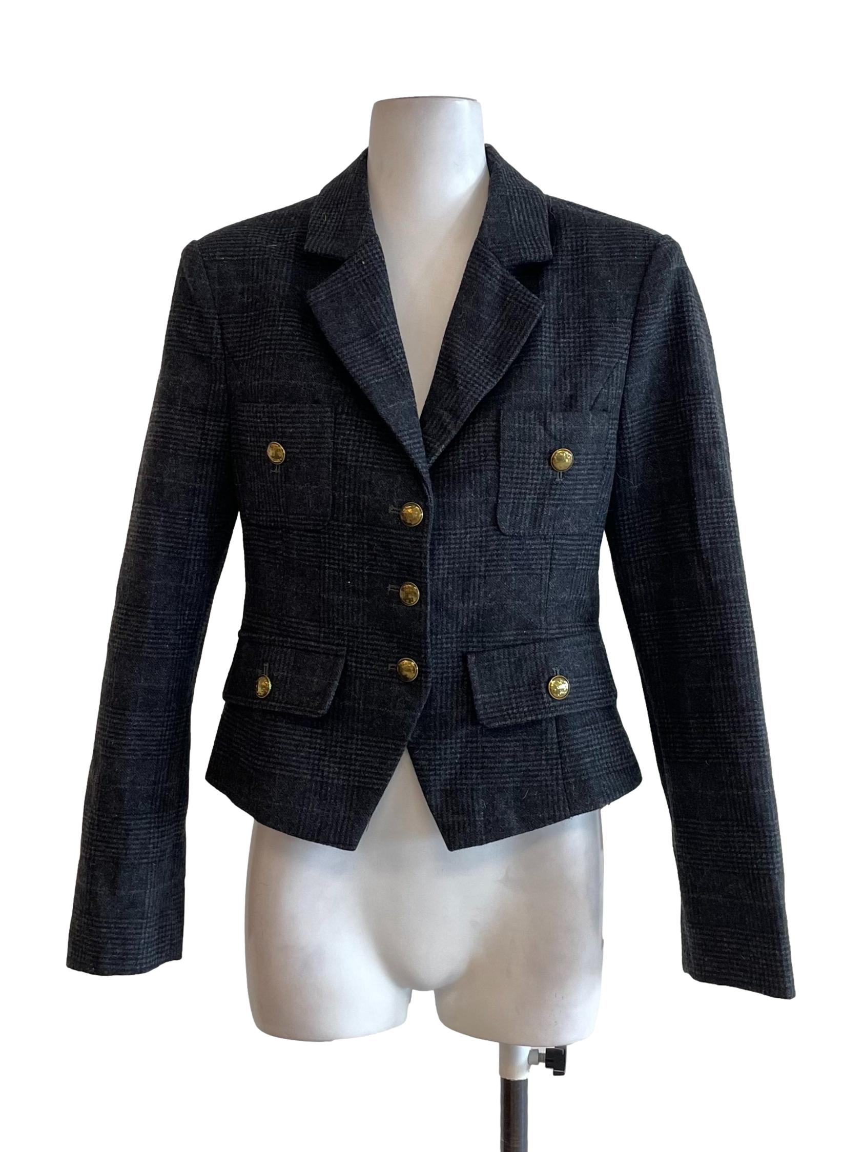 Grey Prince Of Wale Short Blazer