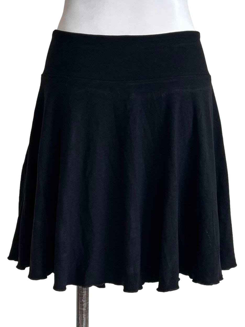 Black Pleated Skater Mini Skirt