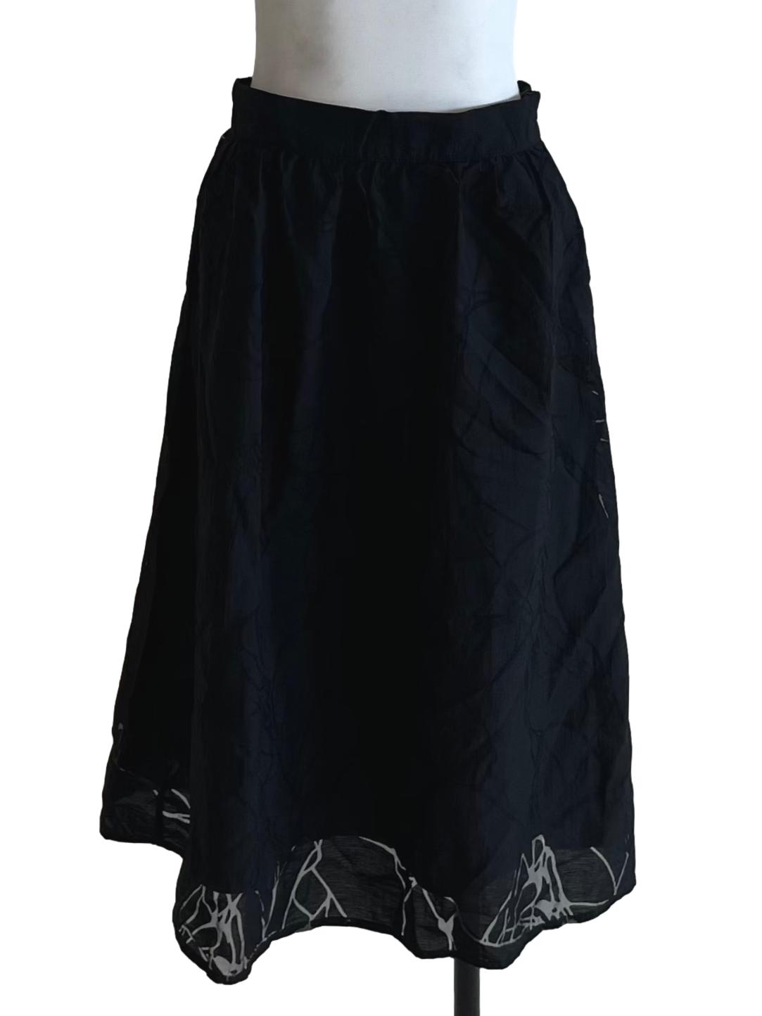 Black High-Waisted A-Line Skirt