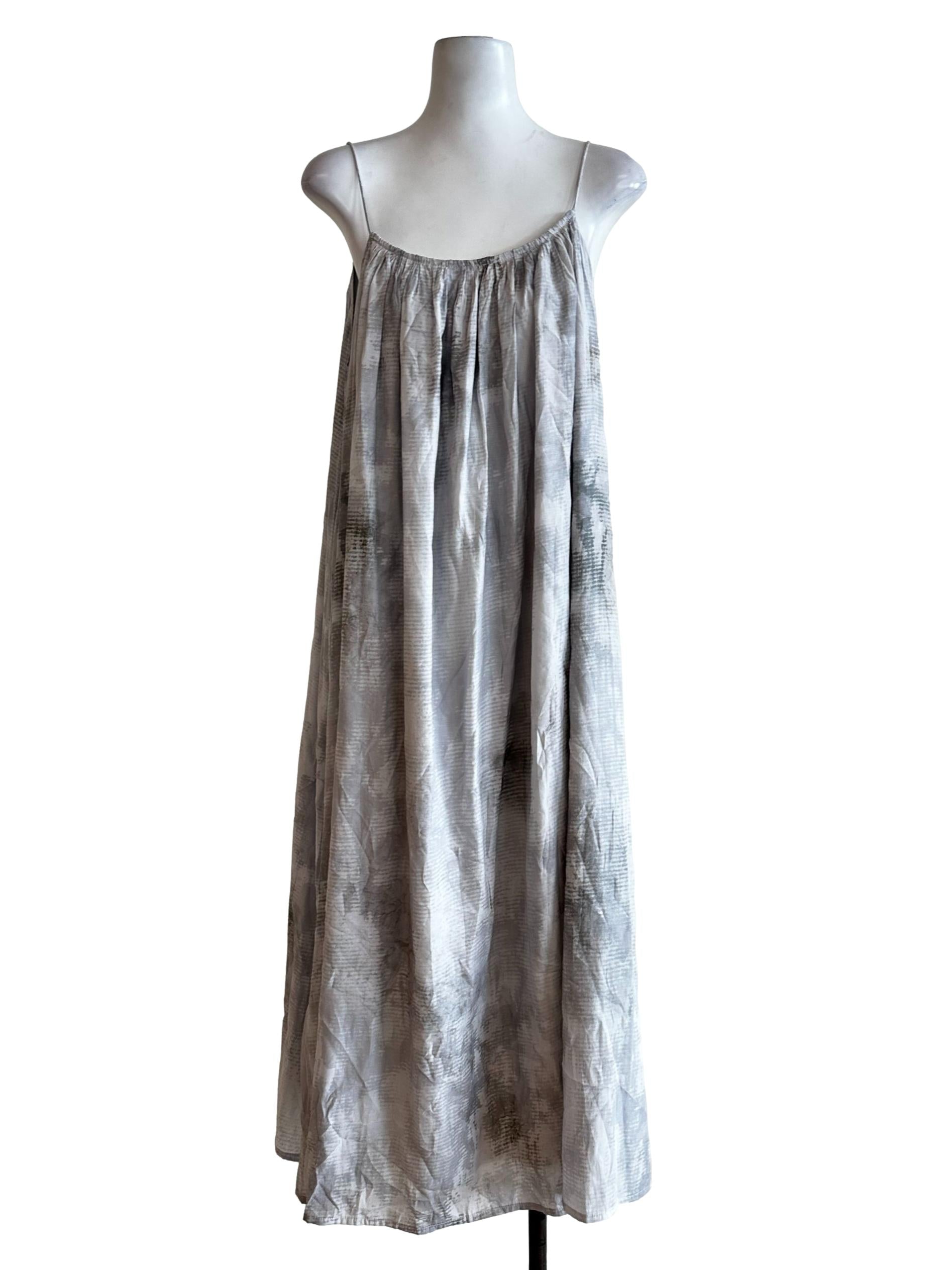 Coin Grey Abstract Pattern Sleeveless Dress