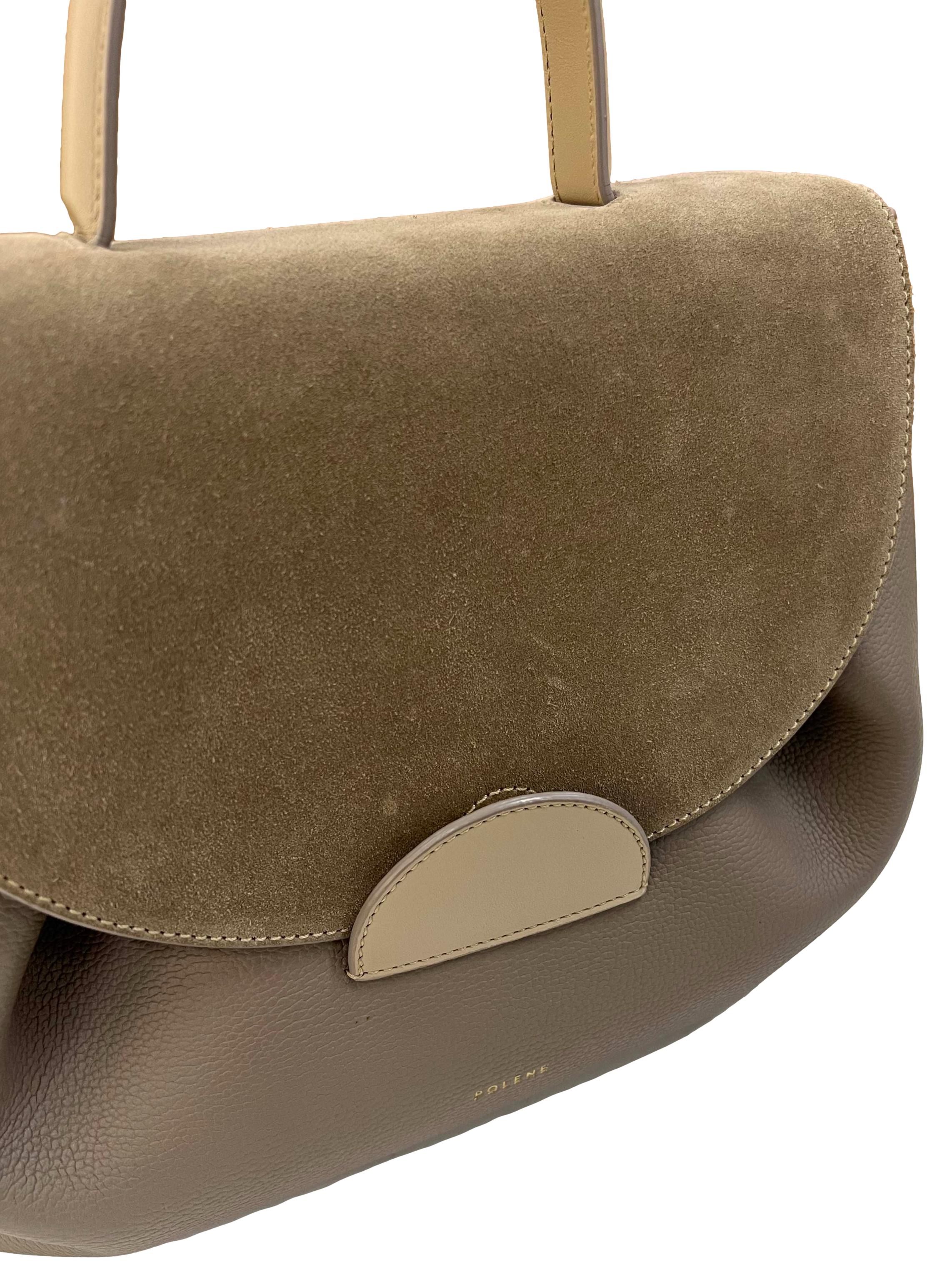 Grey Leather Polene Handbag CSN