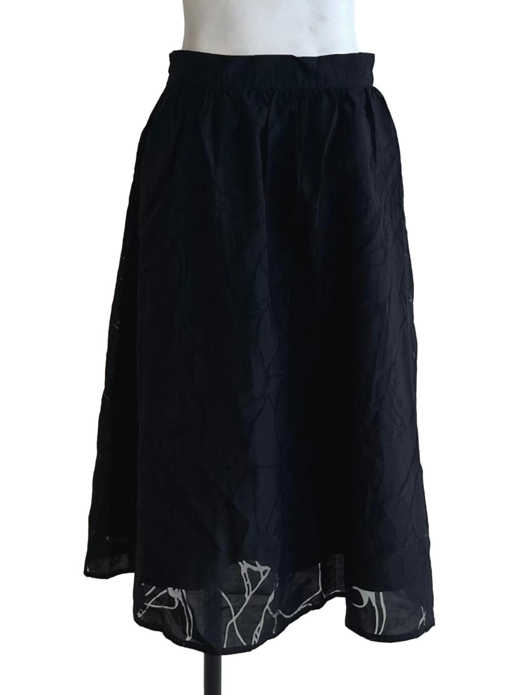 Black High-Waisted A-Line Skirt