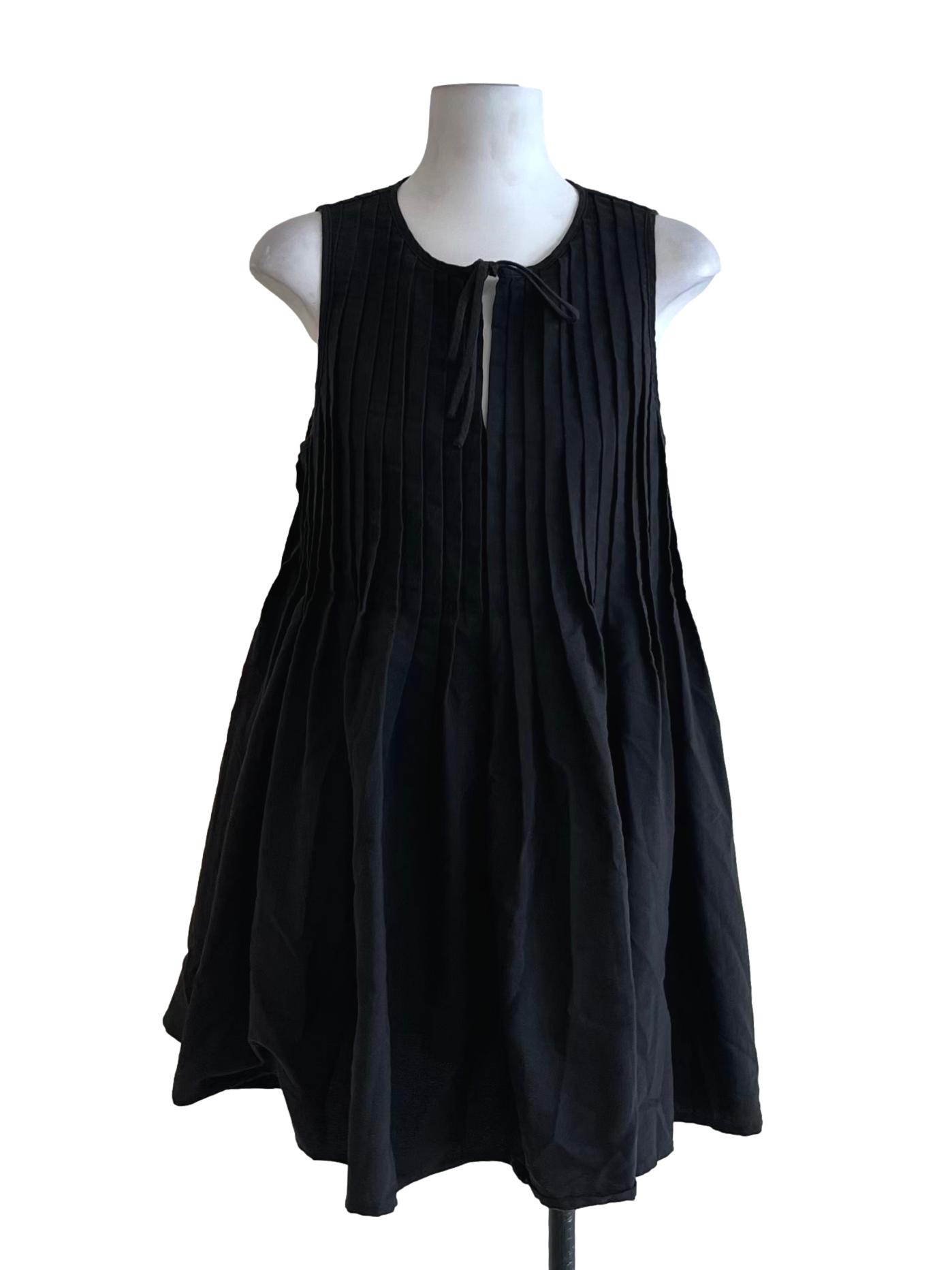 Shadow Grey Pleated Sheath Dress