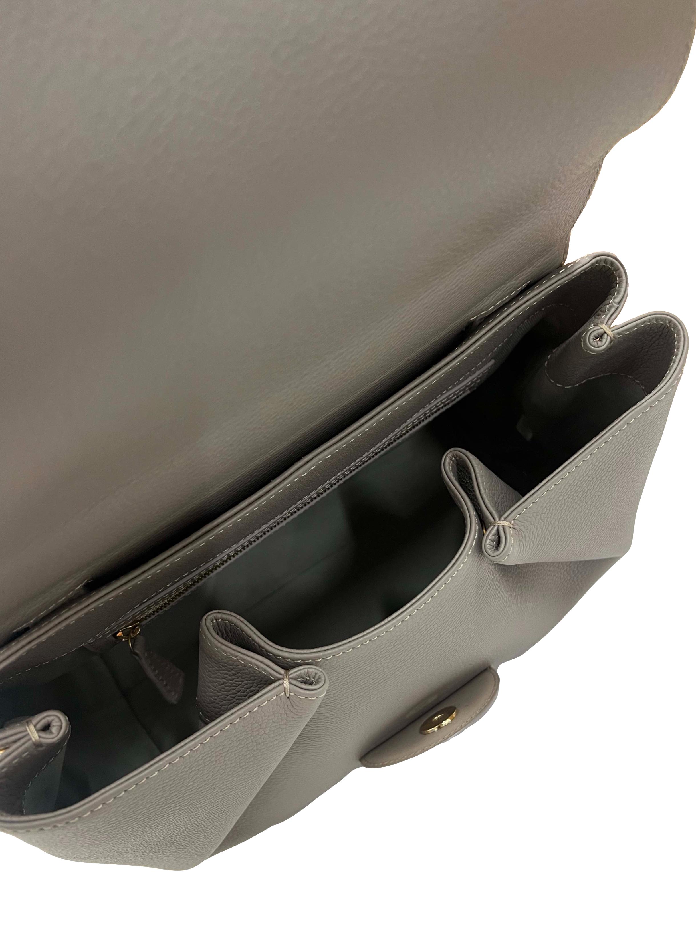 Grey Leather Polene Handbag CSN