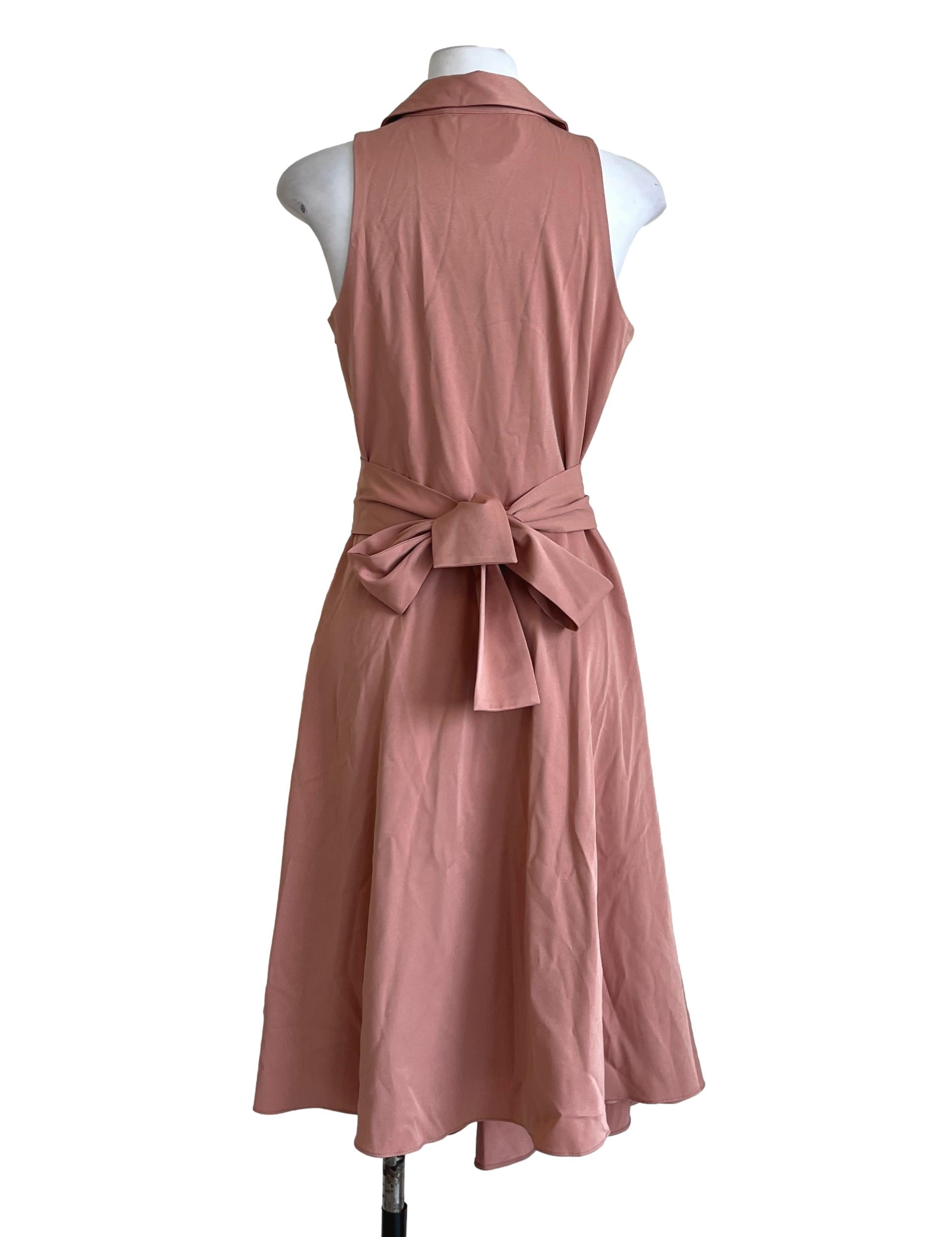 Blush Red V-Neck Sleeveless Dress