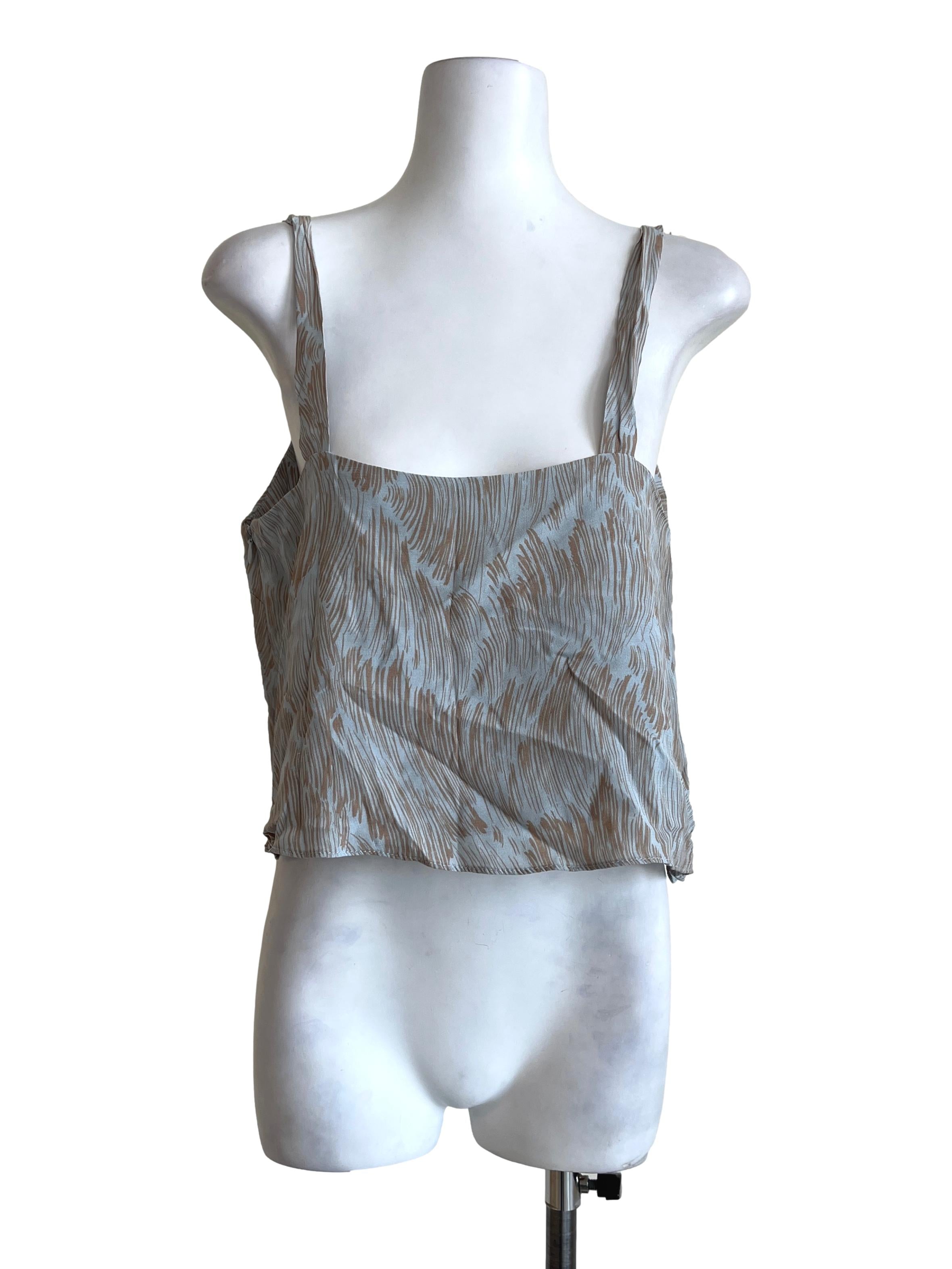 Peanut Brown Square Sleeveless Top TEM