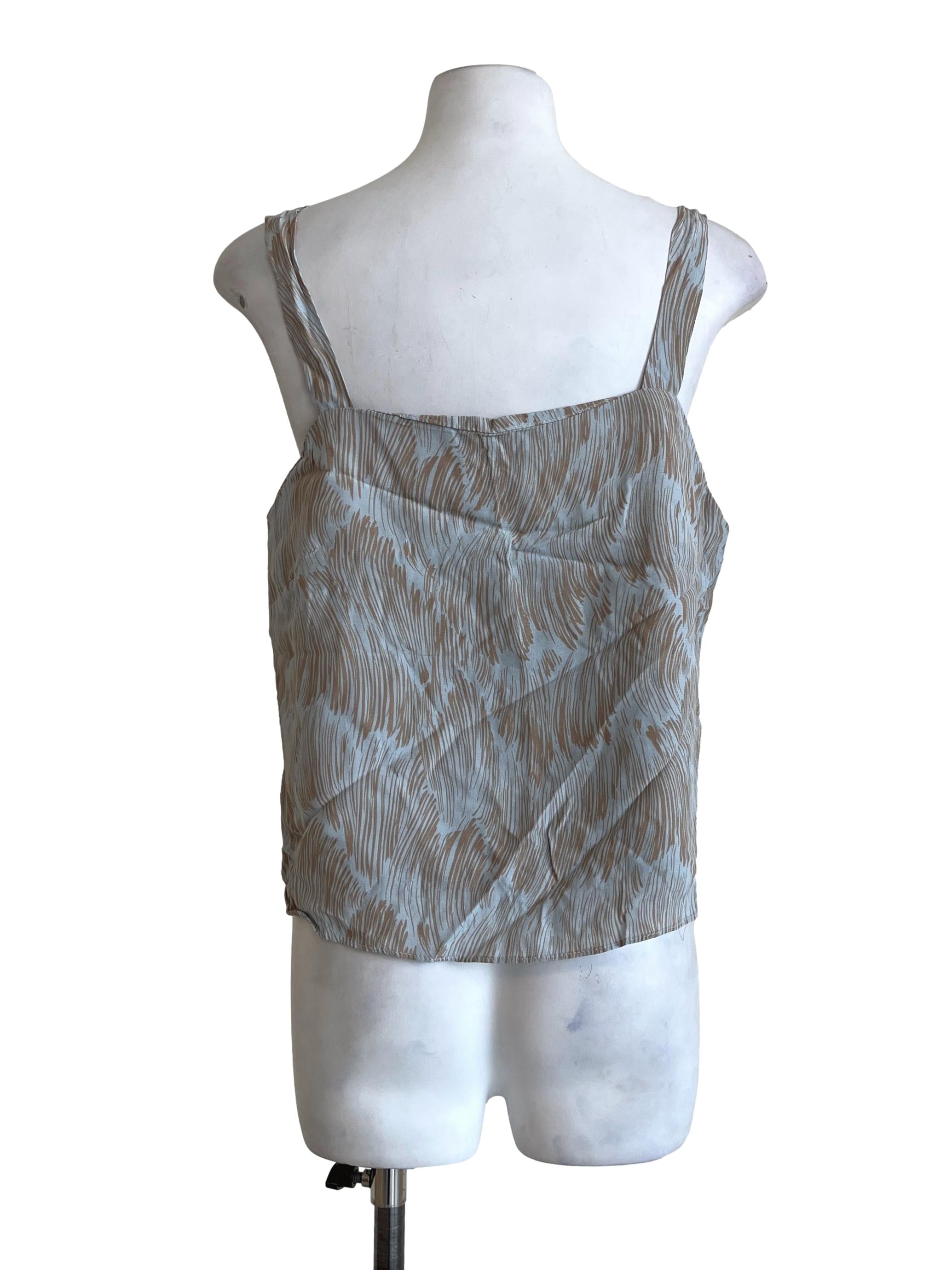 Peanut Brown Square Sleeveless Top TEM