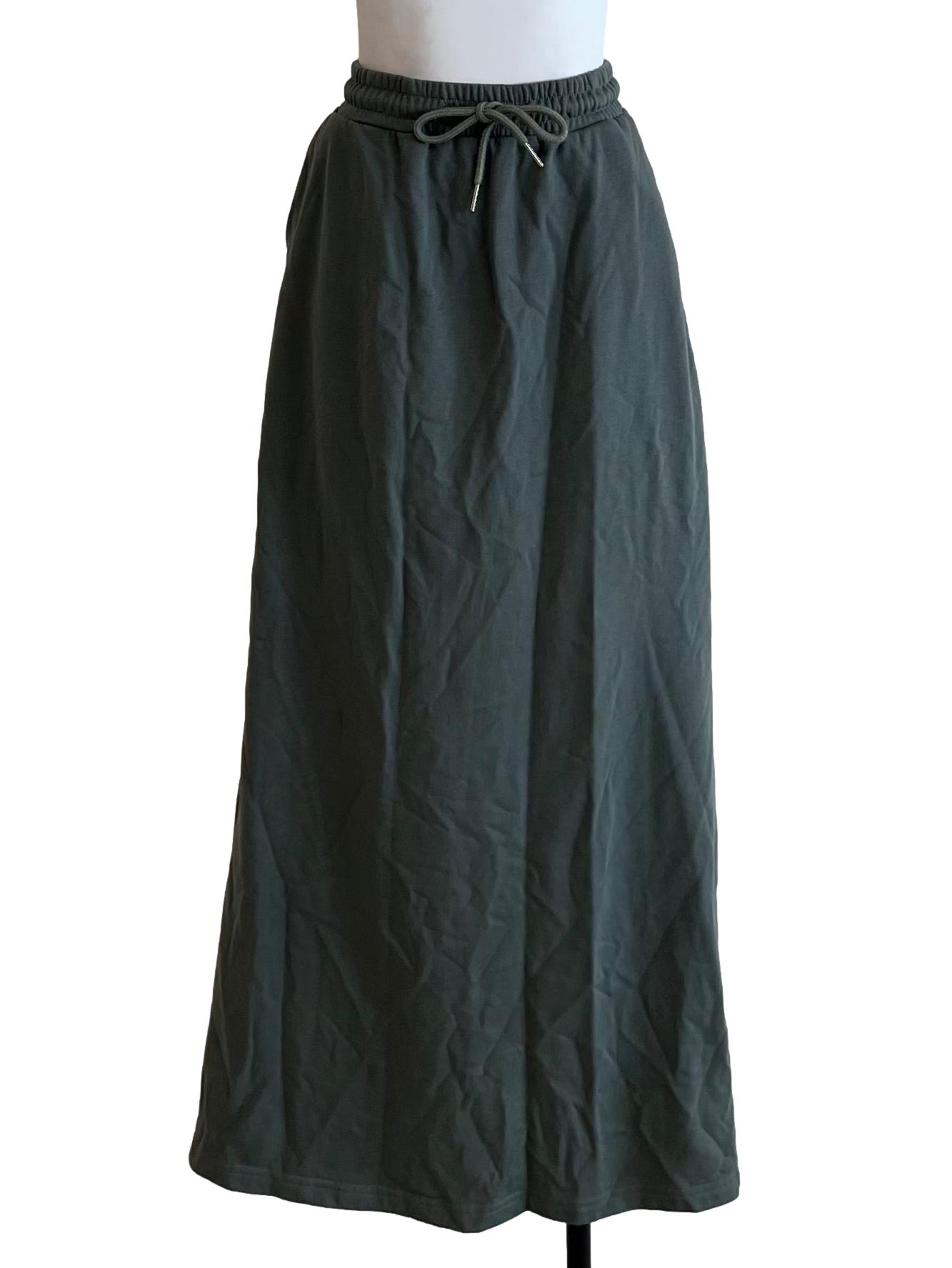 Sage Green High-Waisted A-Line Skirt