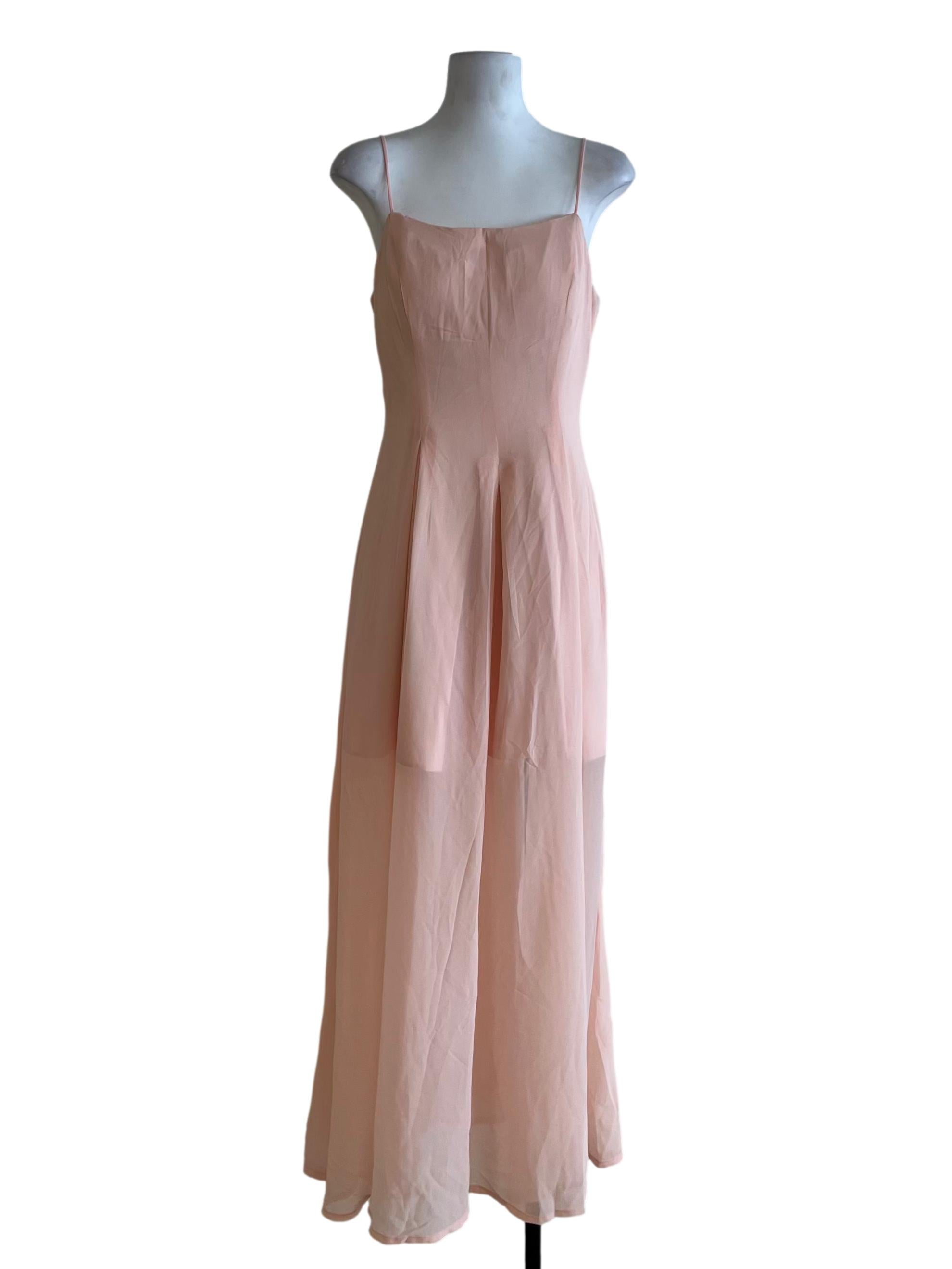 Blush Pink Spaghetti Strap Sheath Dress