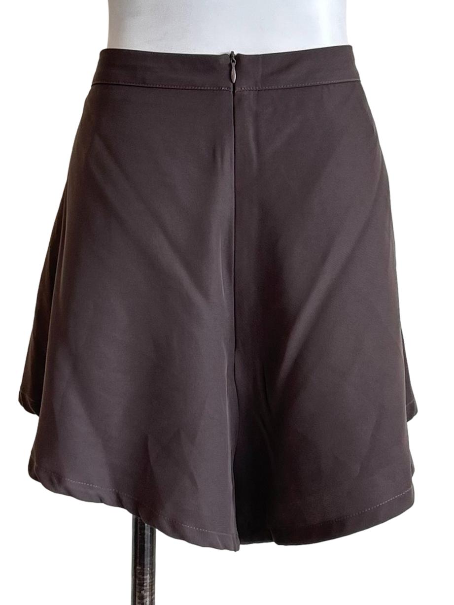 Taupe Brown Flared Loose-Fit Shorts