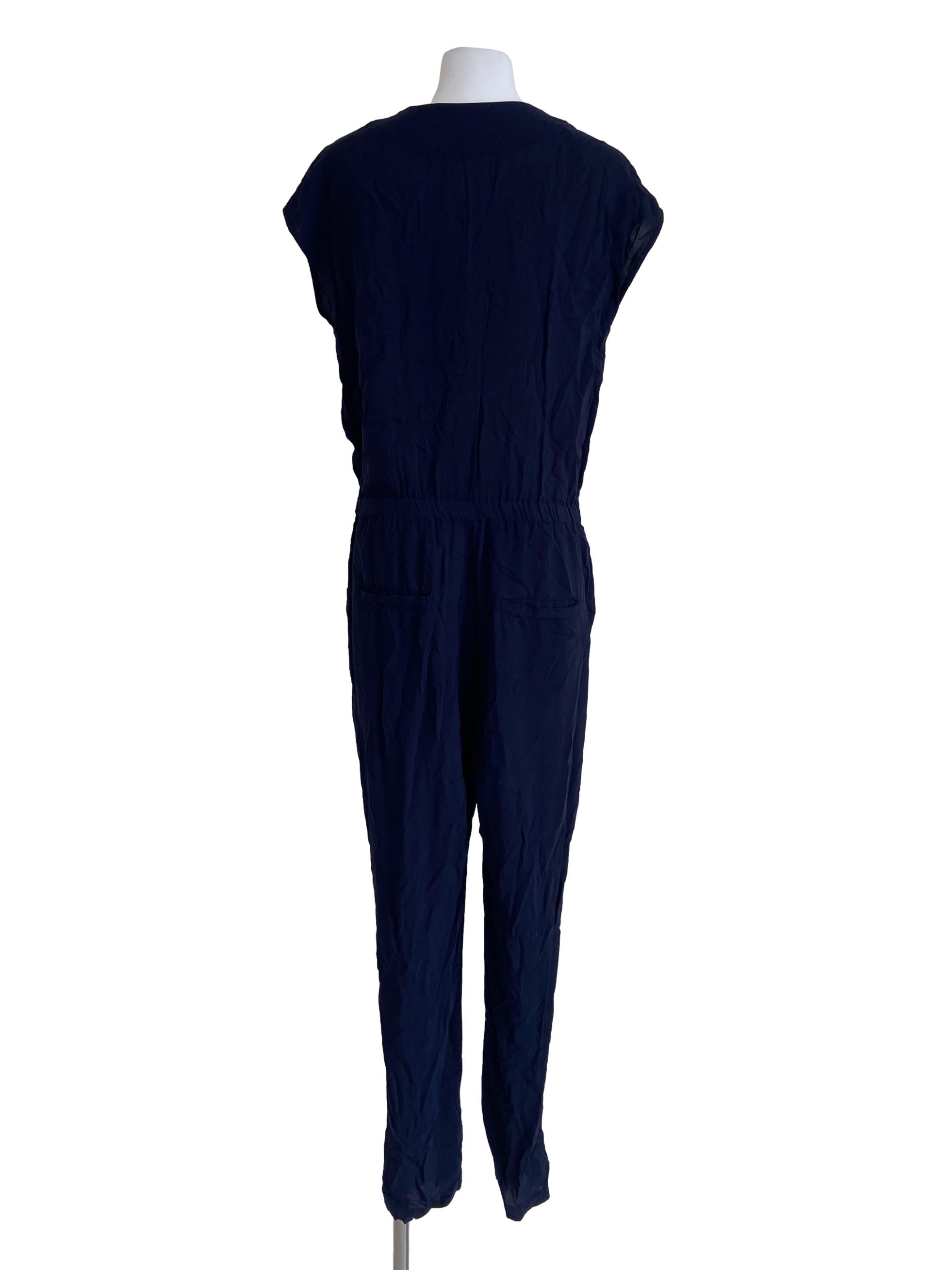 Denim Blue V Neck Jumpsuits