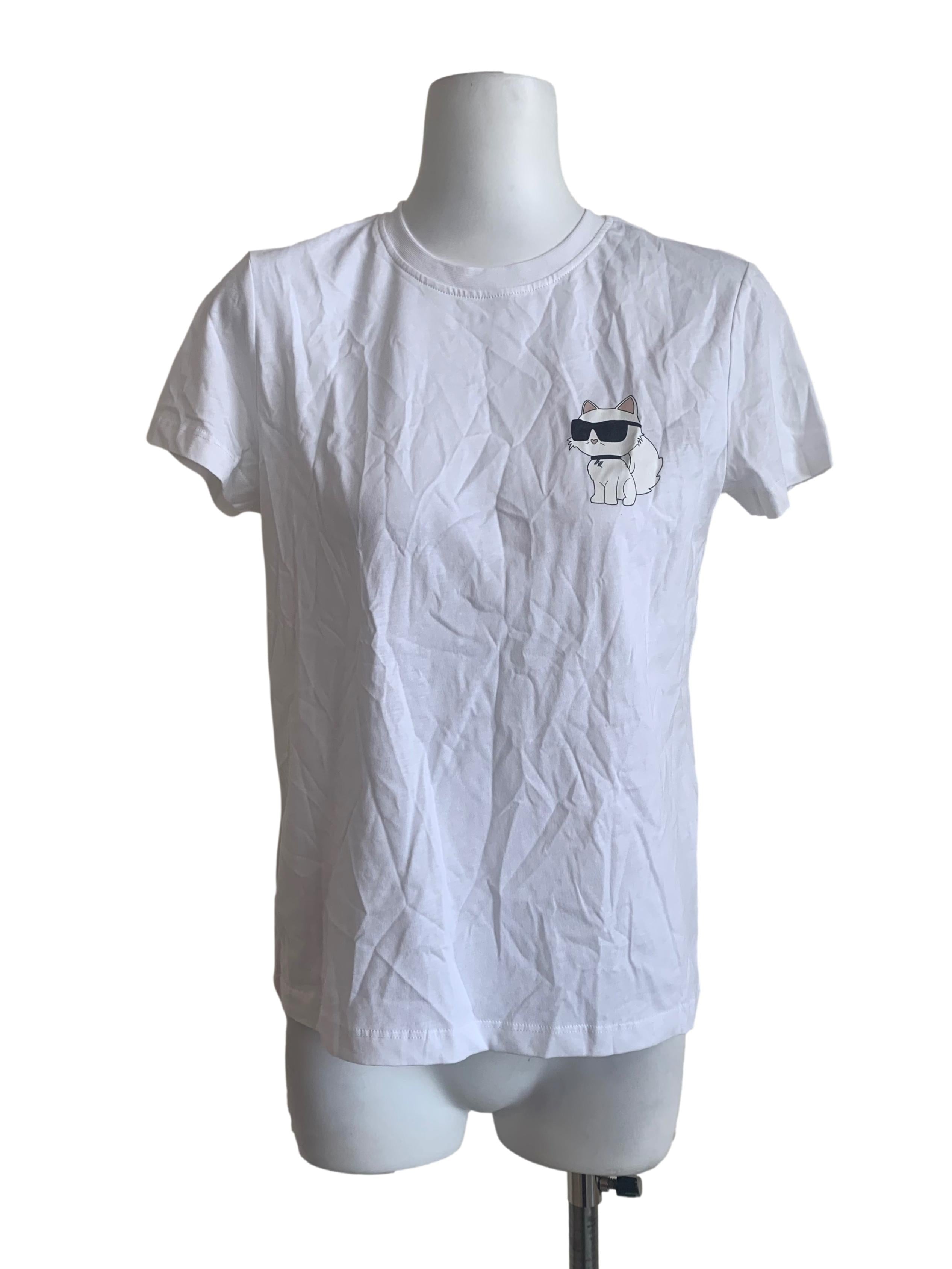 Daisy White Round Neck Tee