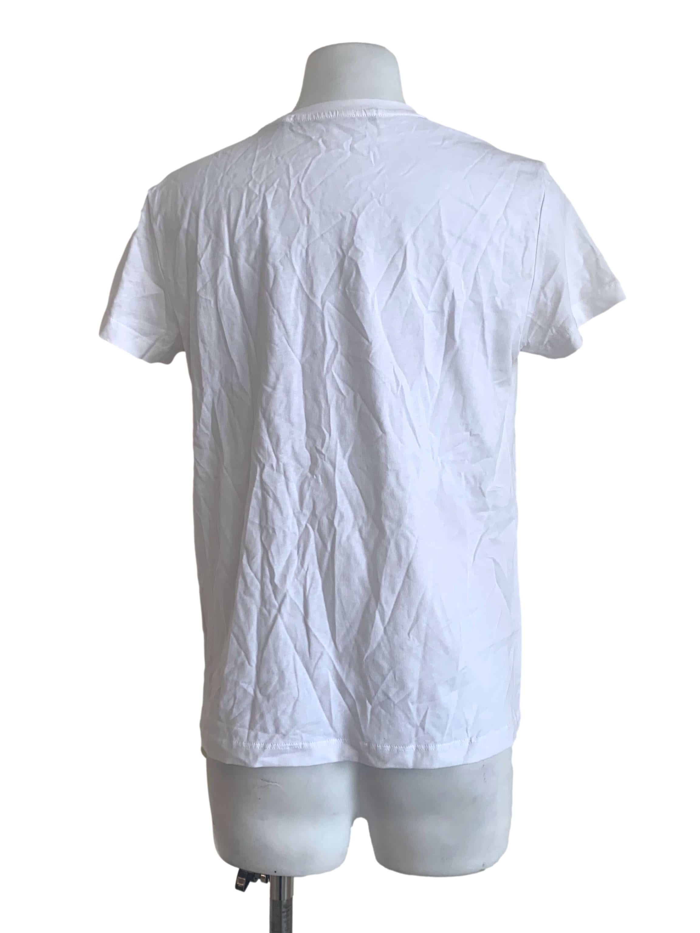 Daisy White Round Neck Tee
