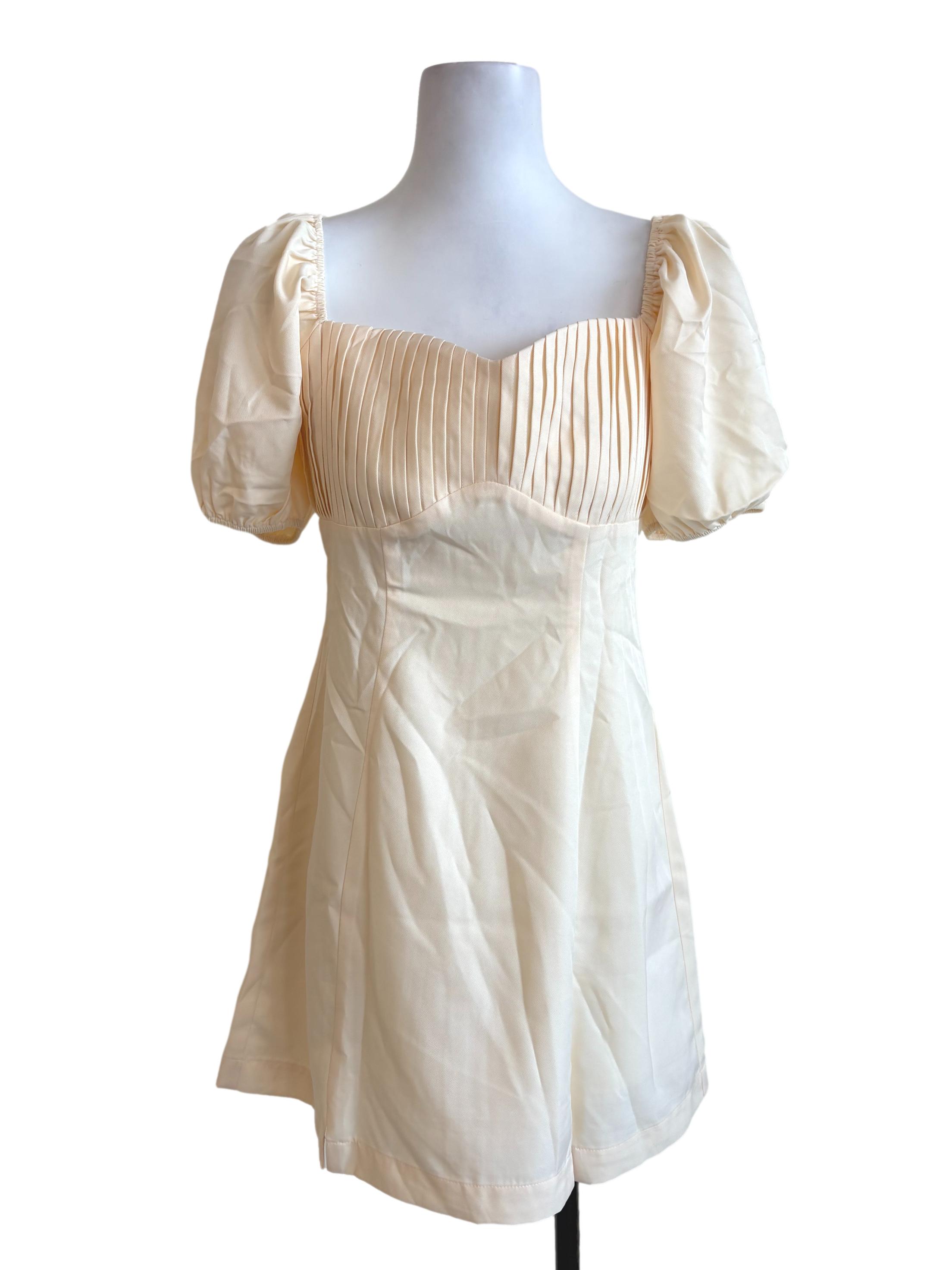 Butter Yellow Pleated Babydoll Dress