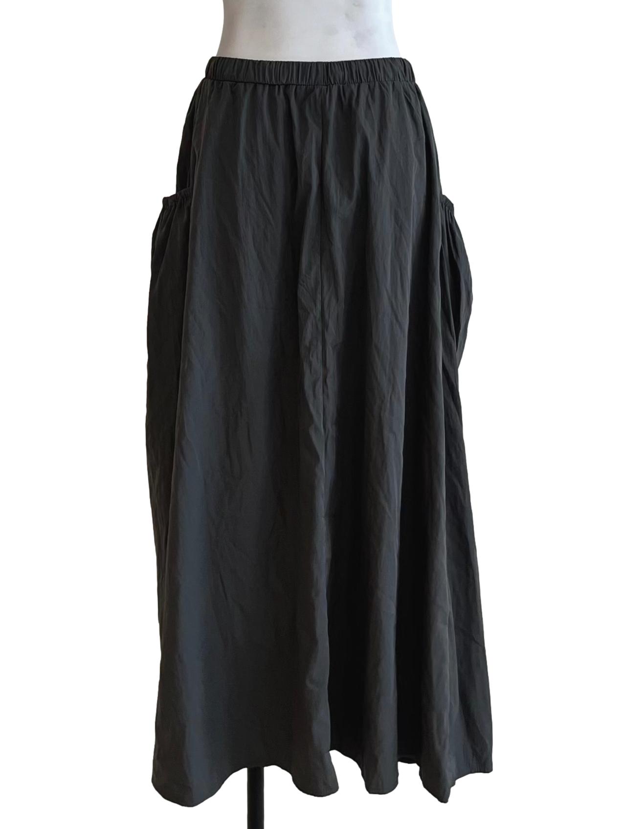 Shadow Grey High-Waisted A-Line Skirt