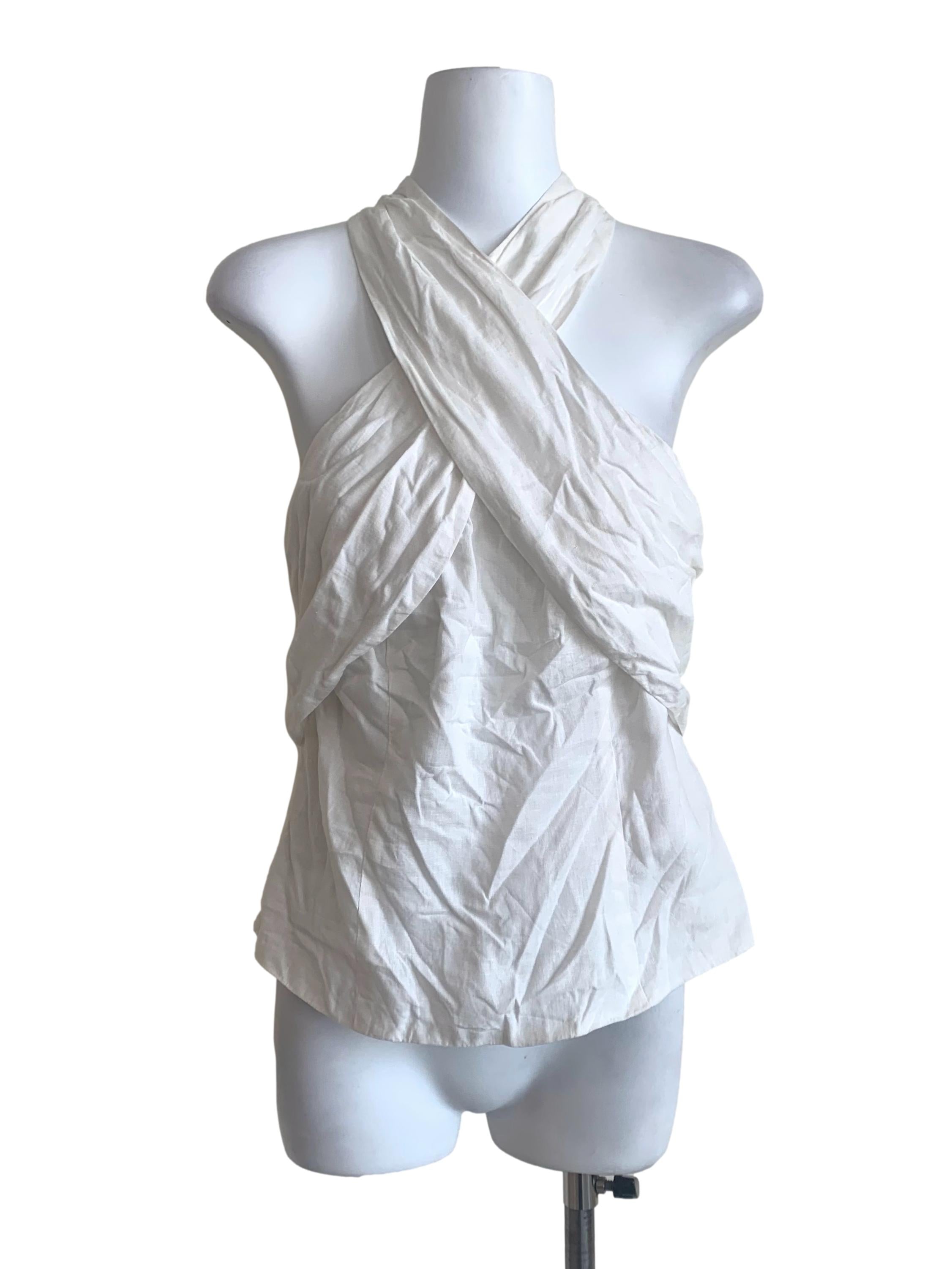 Pearl White Halter Neck Top