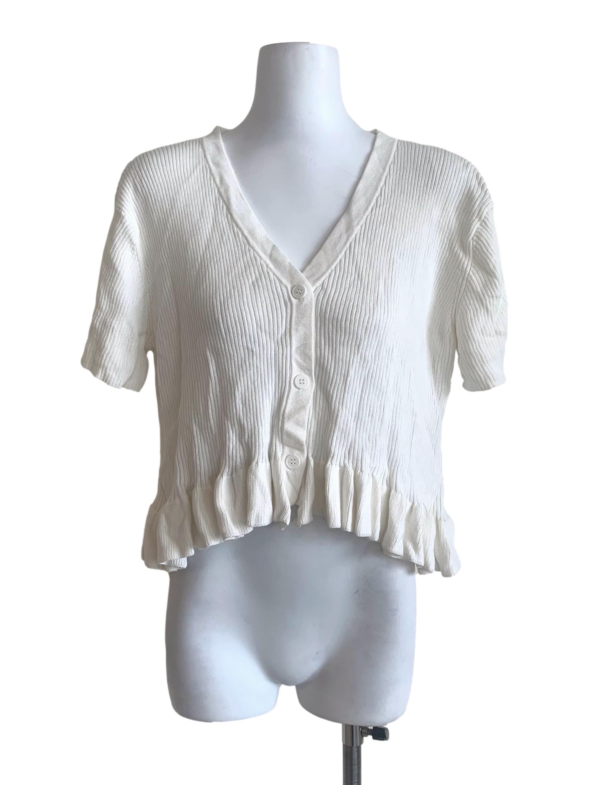 Cotton White Buttoned Top
