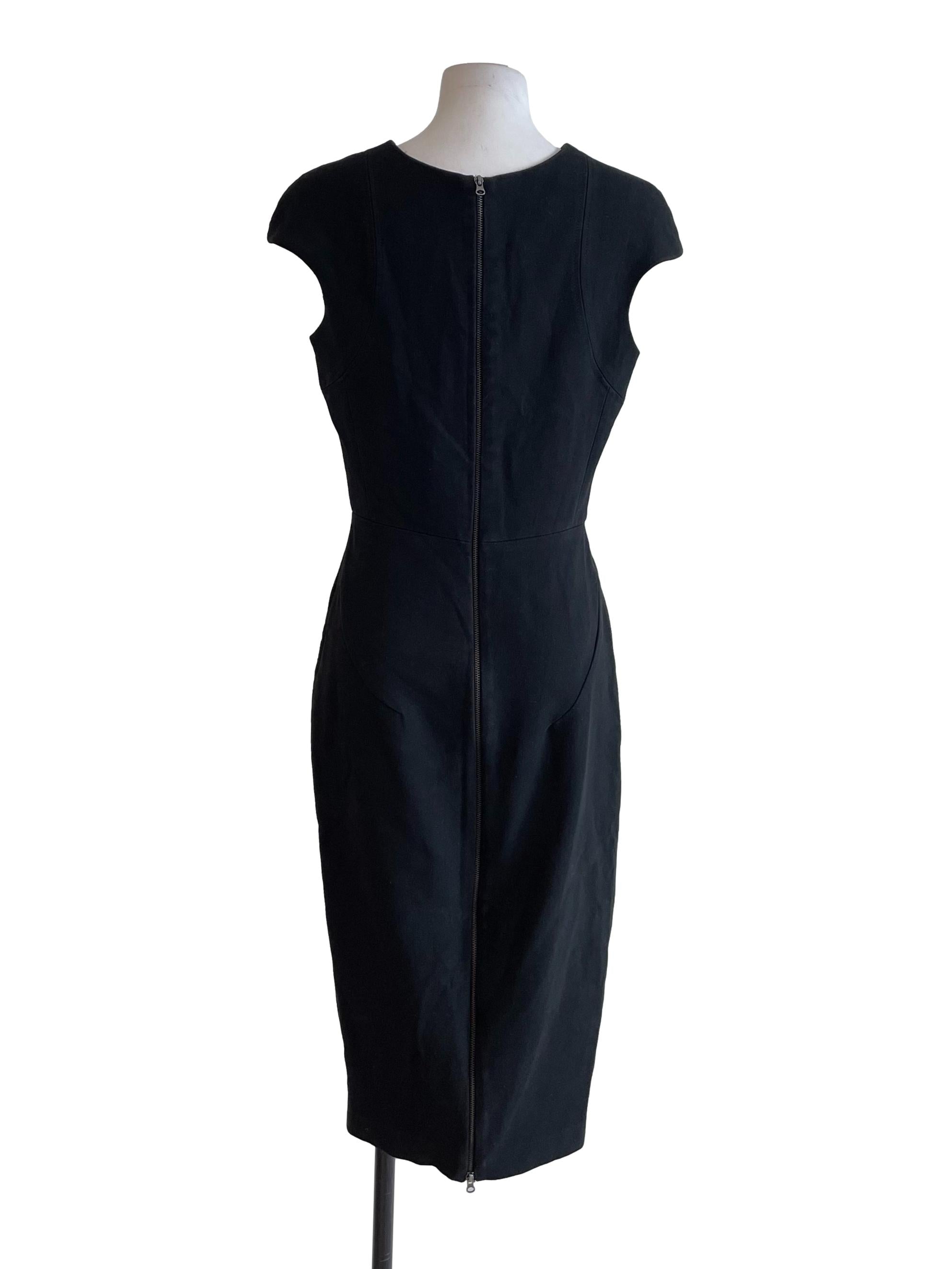 Black Drop Shoulder Sheath Dress