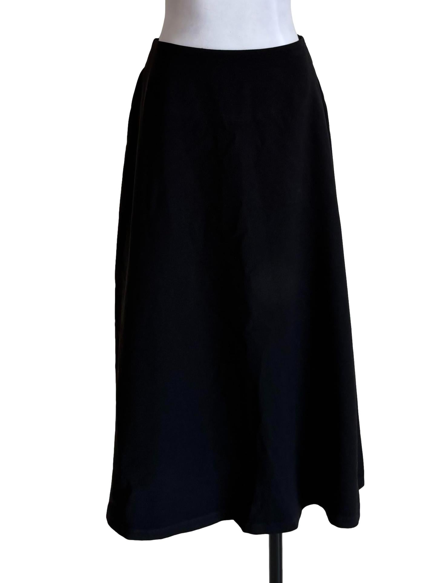 Black Textured A-Line Skirt OSN