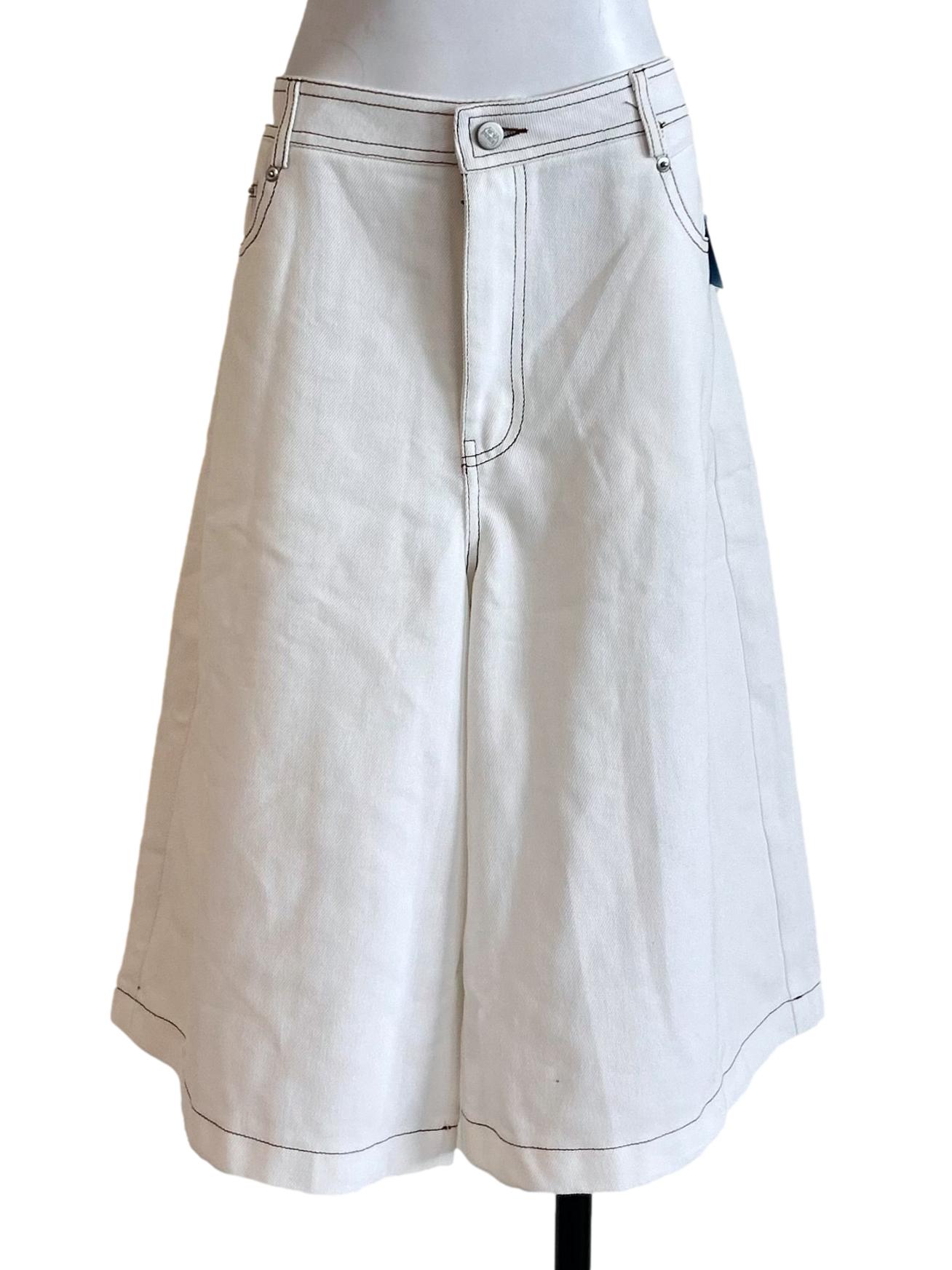 White Wide Leg Jorts