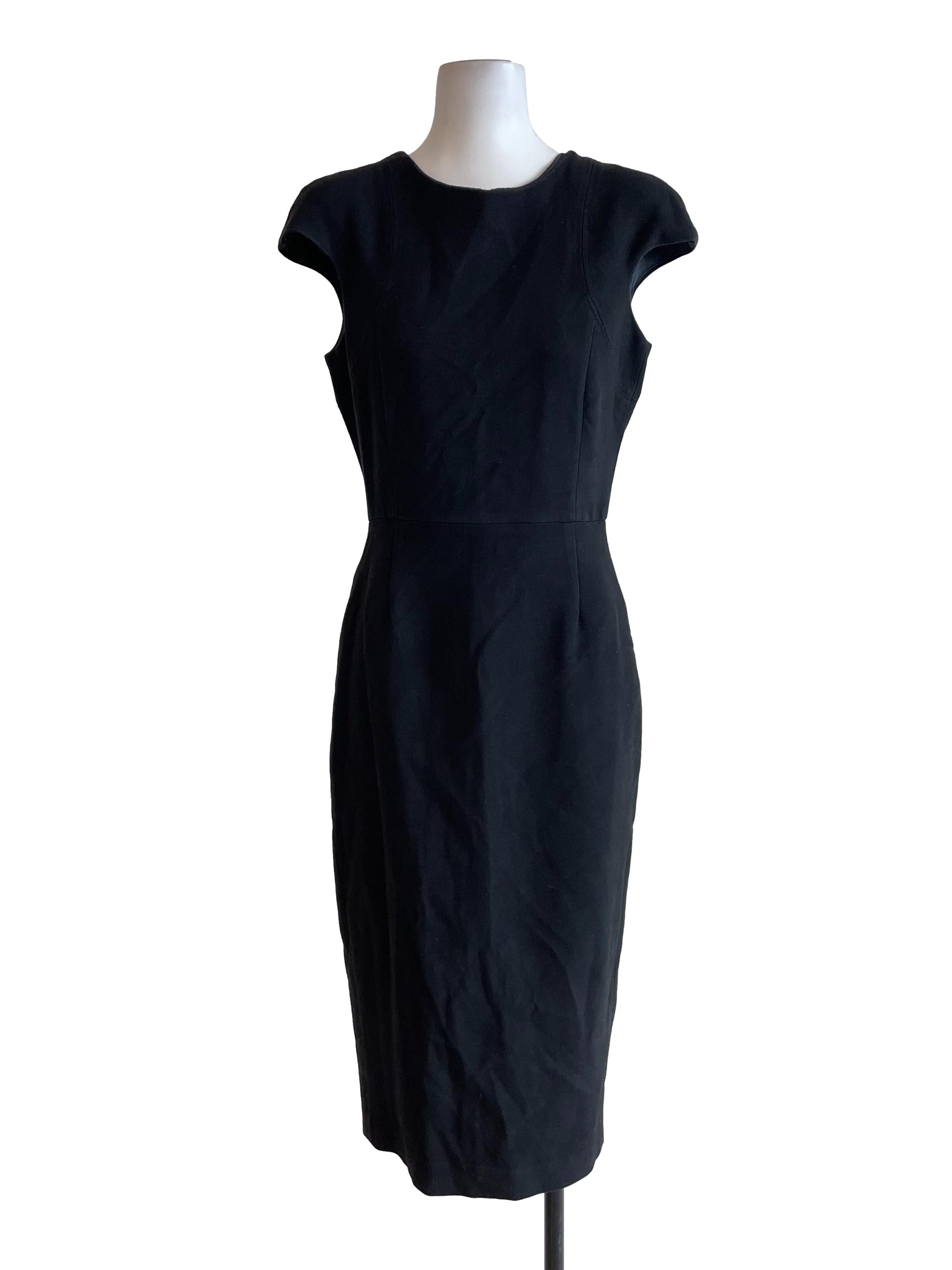 Black Drop Shoulder Sheath Dress