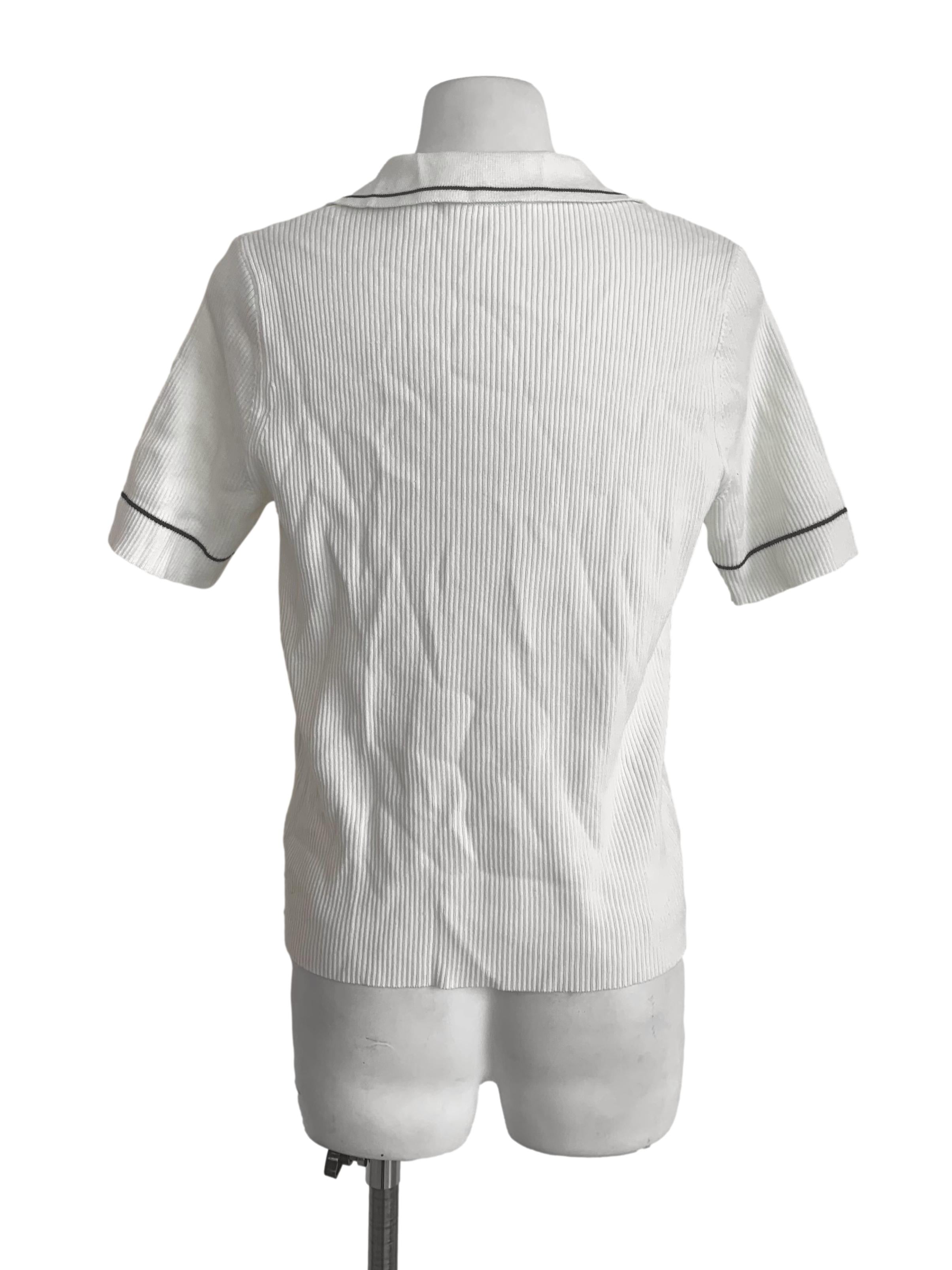 Lace White Knitted Collared Top