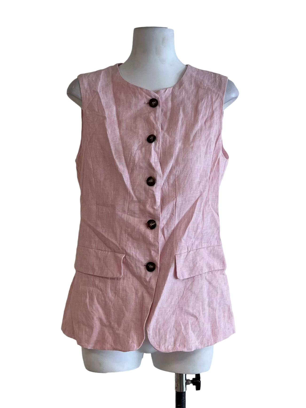 Blush Pink Jewel Neckline Sleeveless Top