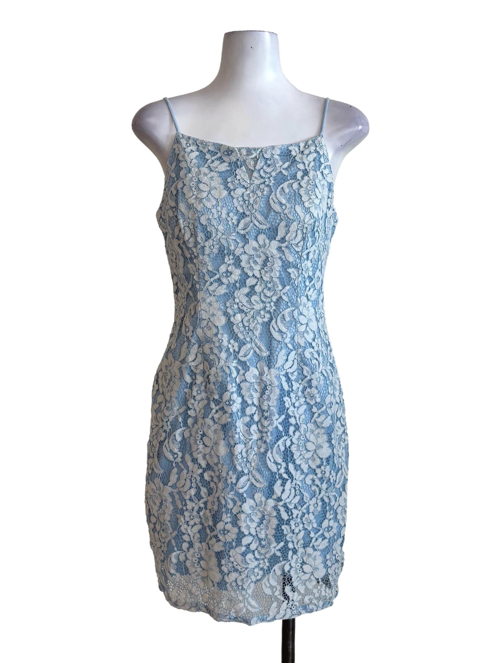 Baby Blue Lacy Floral Dress