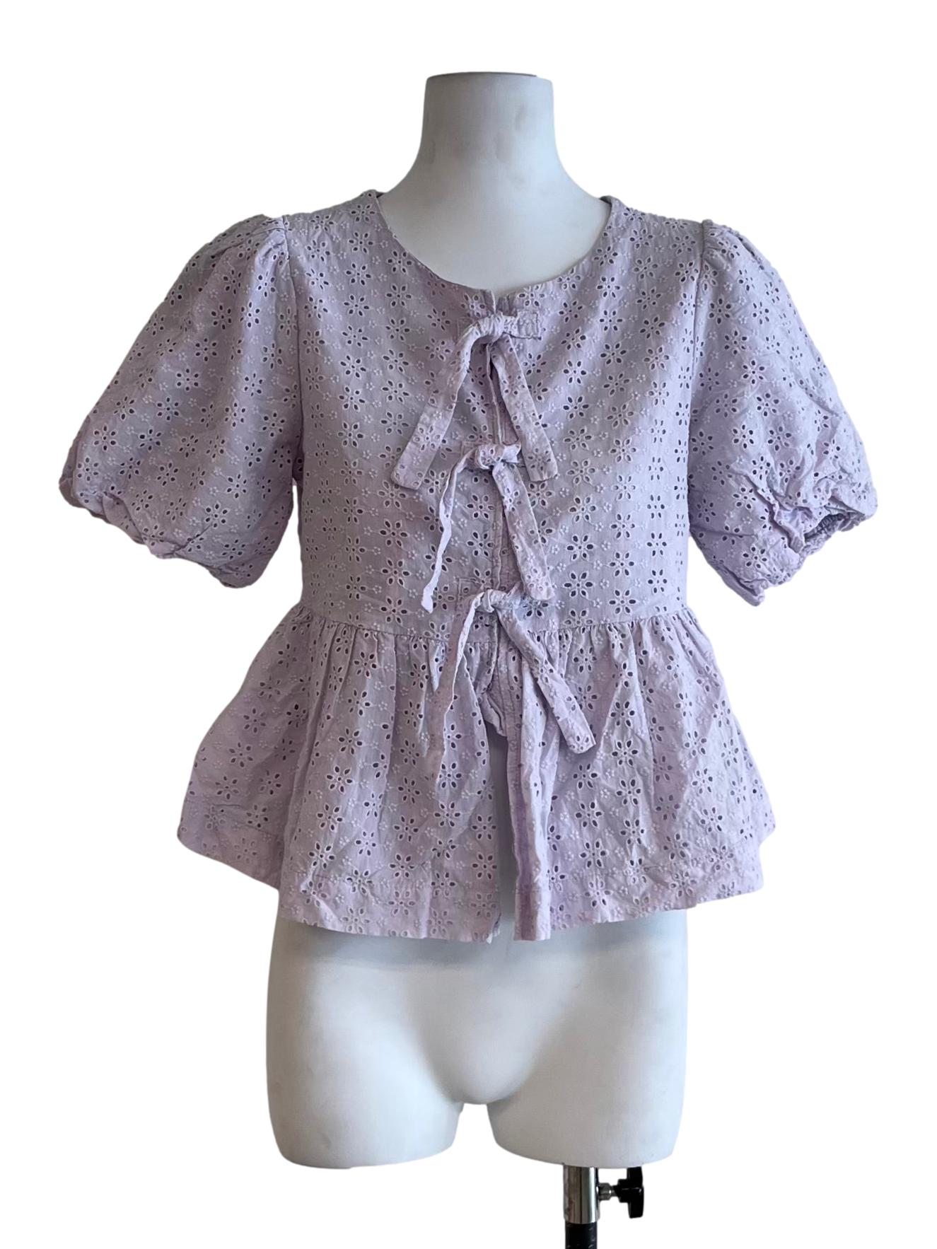 Periwinkle Purple Jewel Neckline Blouse