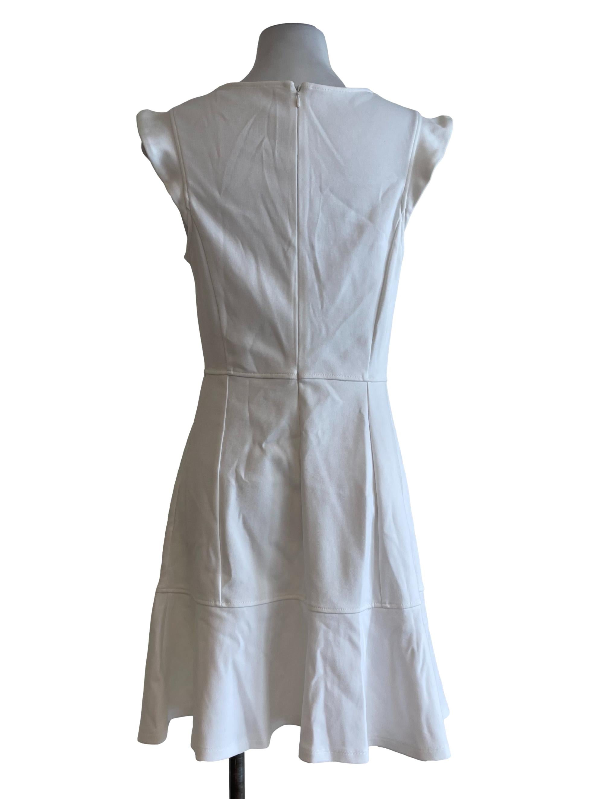 Off White Plain Sleeveless Dress