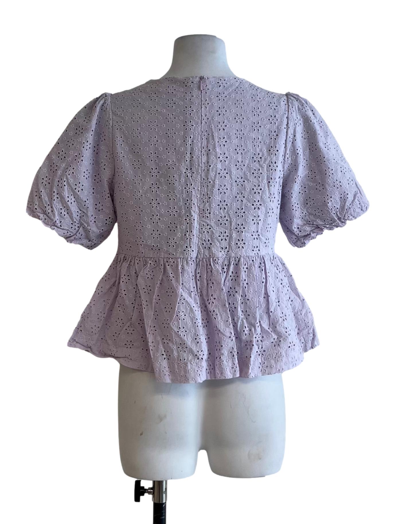 Periwinkle Purple Jewel Neckline Blouse