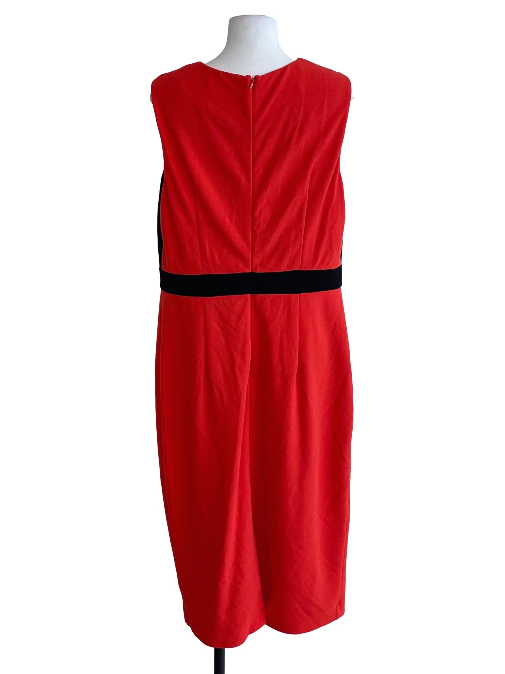 Candy Orange Contrast V Neck Slip Dress
