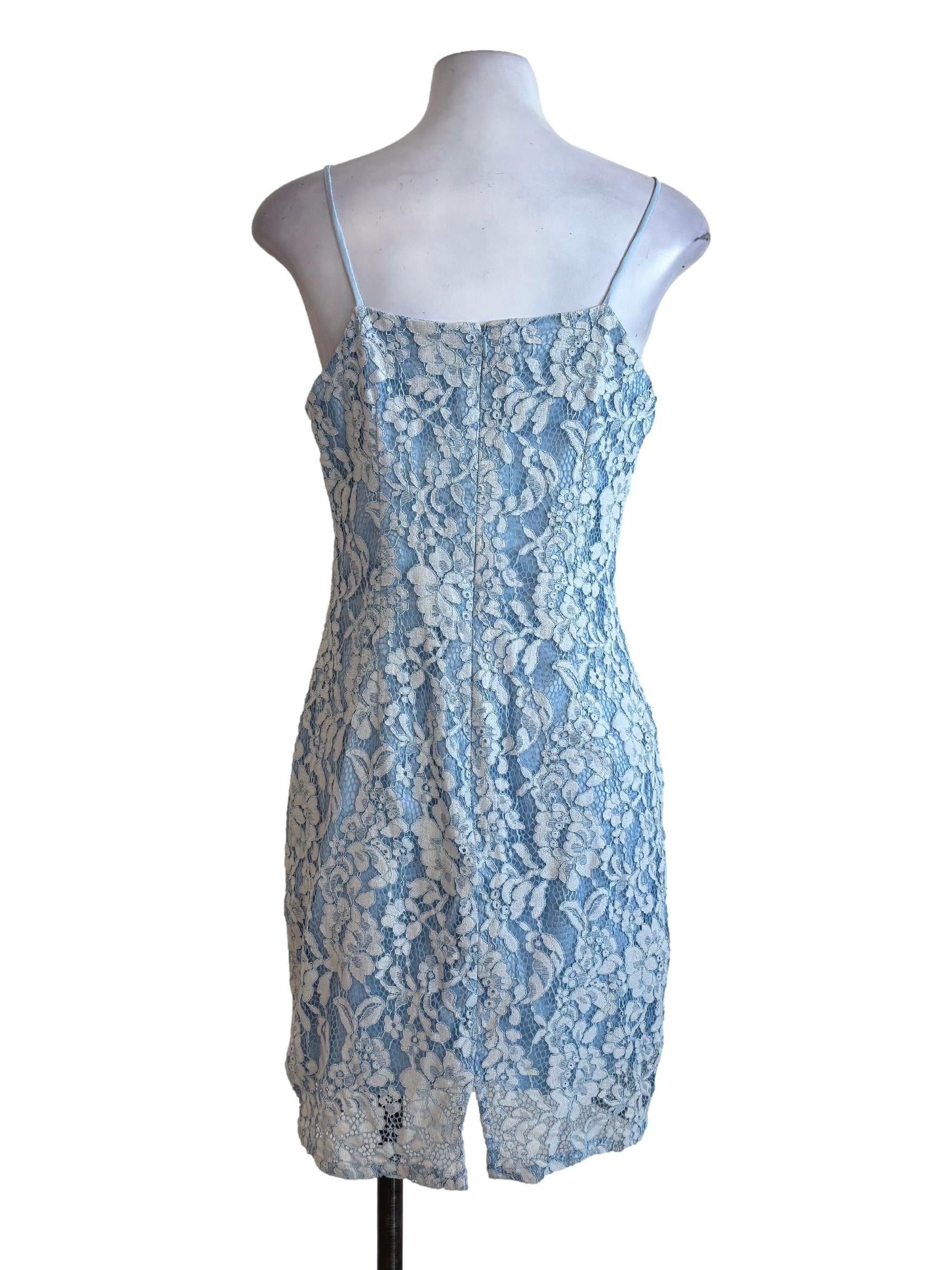 Baby Blue Lacy Floral Dress