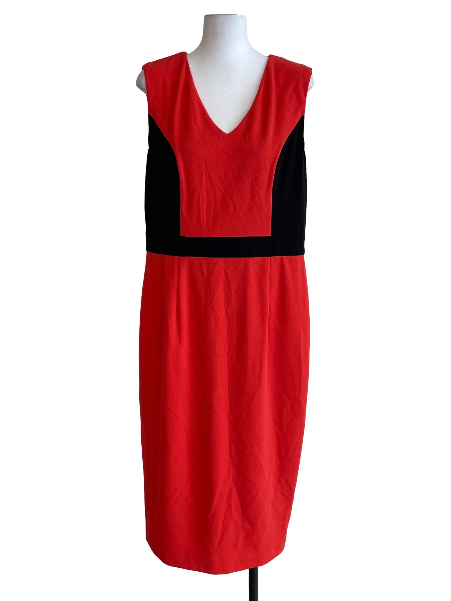 Candy Orange Contrast V Neck Slip Dress