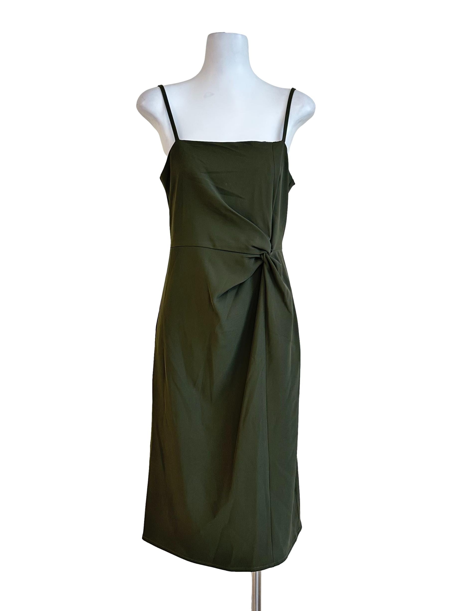 Seaweed Green Plain Dress