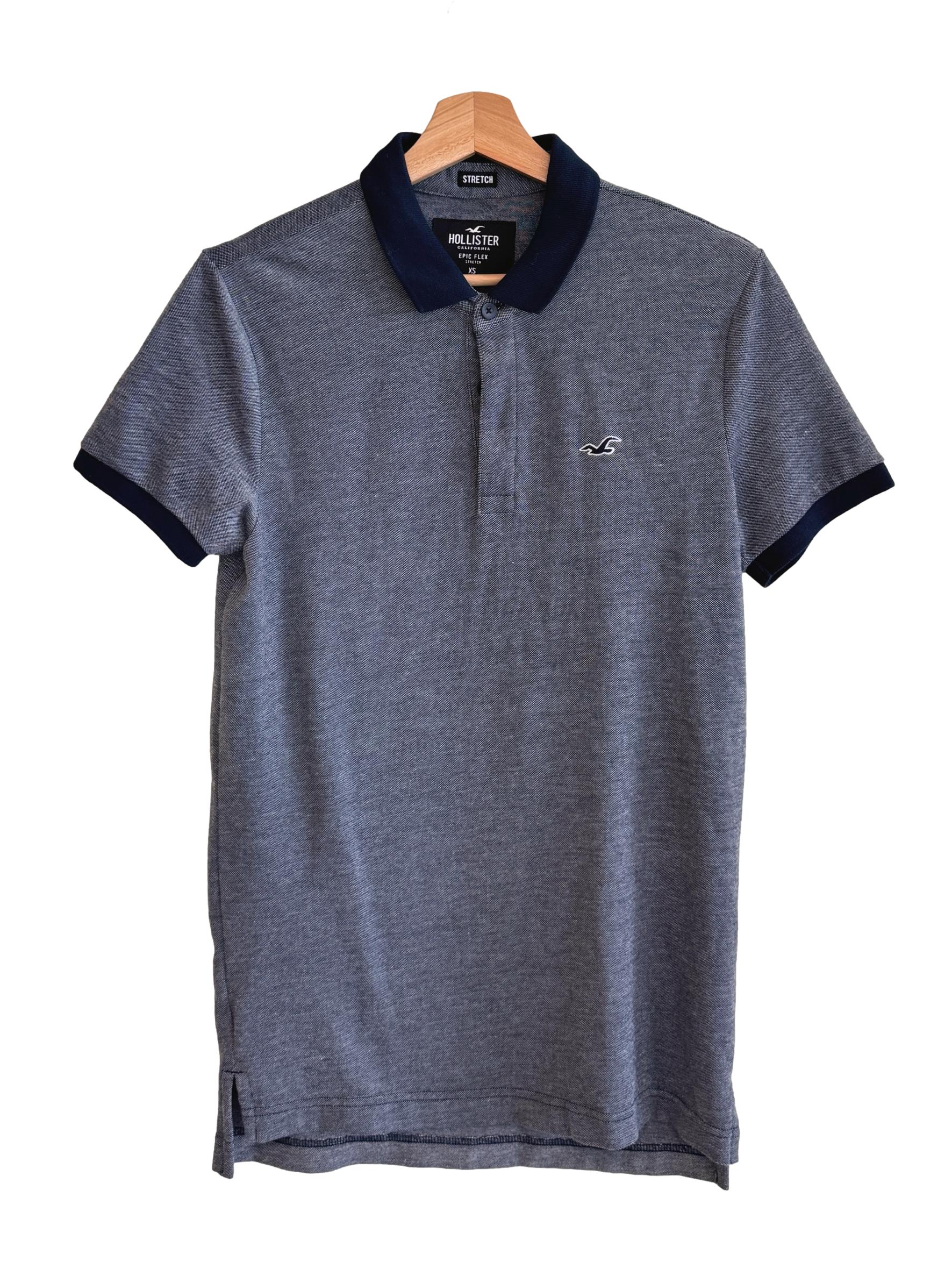 Peacock Blue Patterned Polo Shirt
