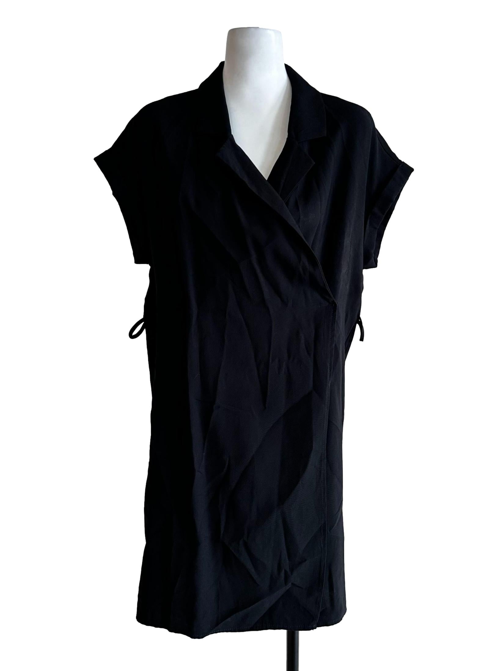 Black Sleeveless Collar Dress