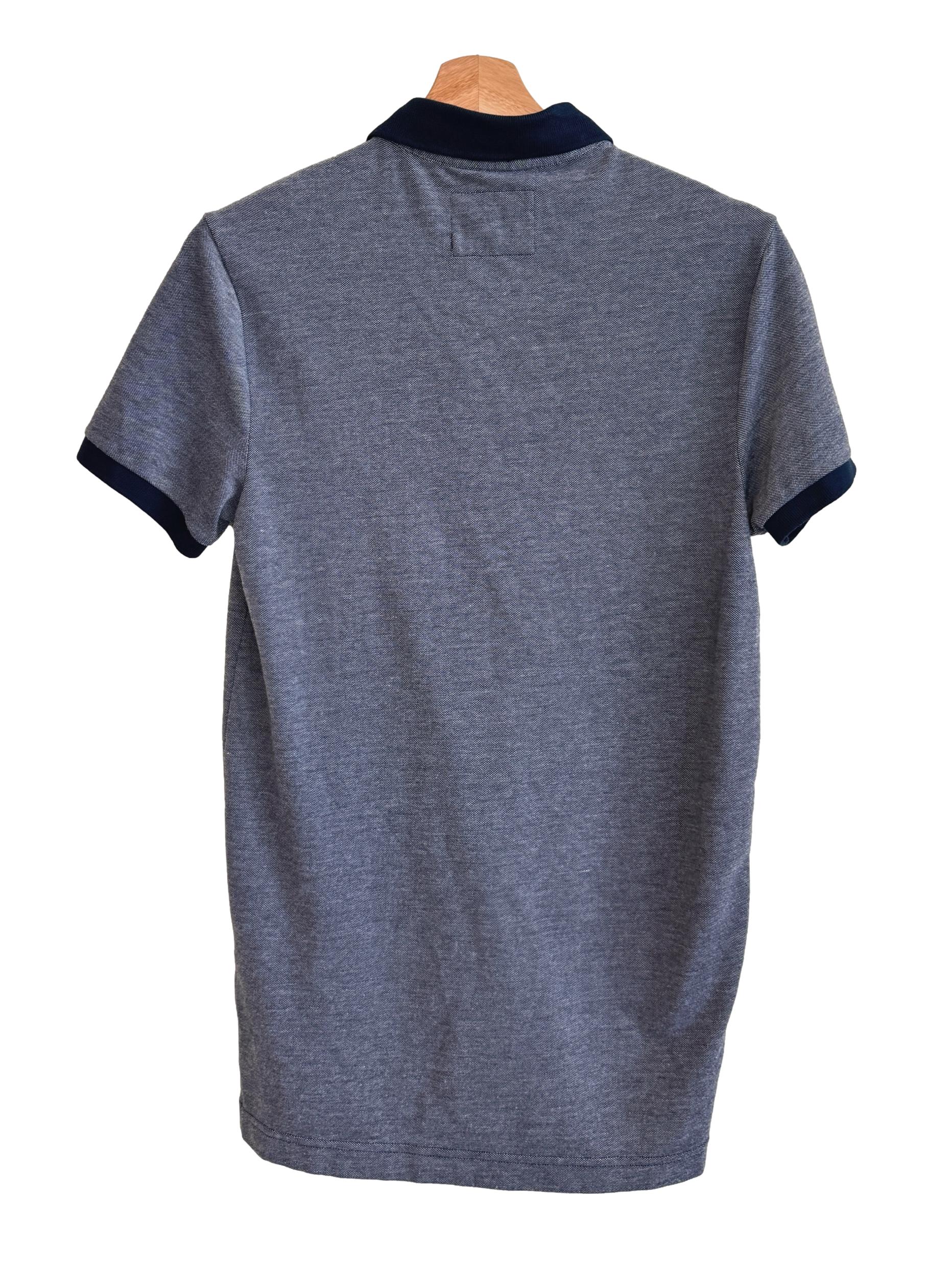 Peacock Blue Patterned Polo Shirt