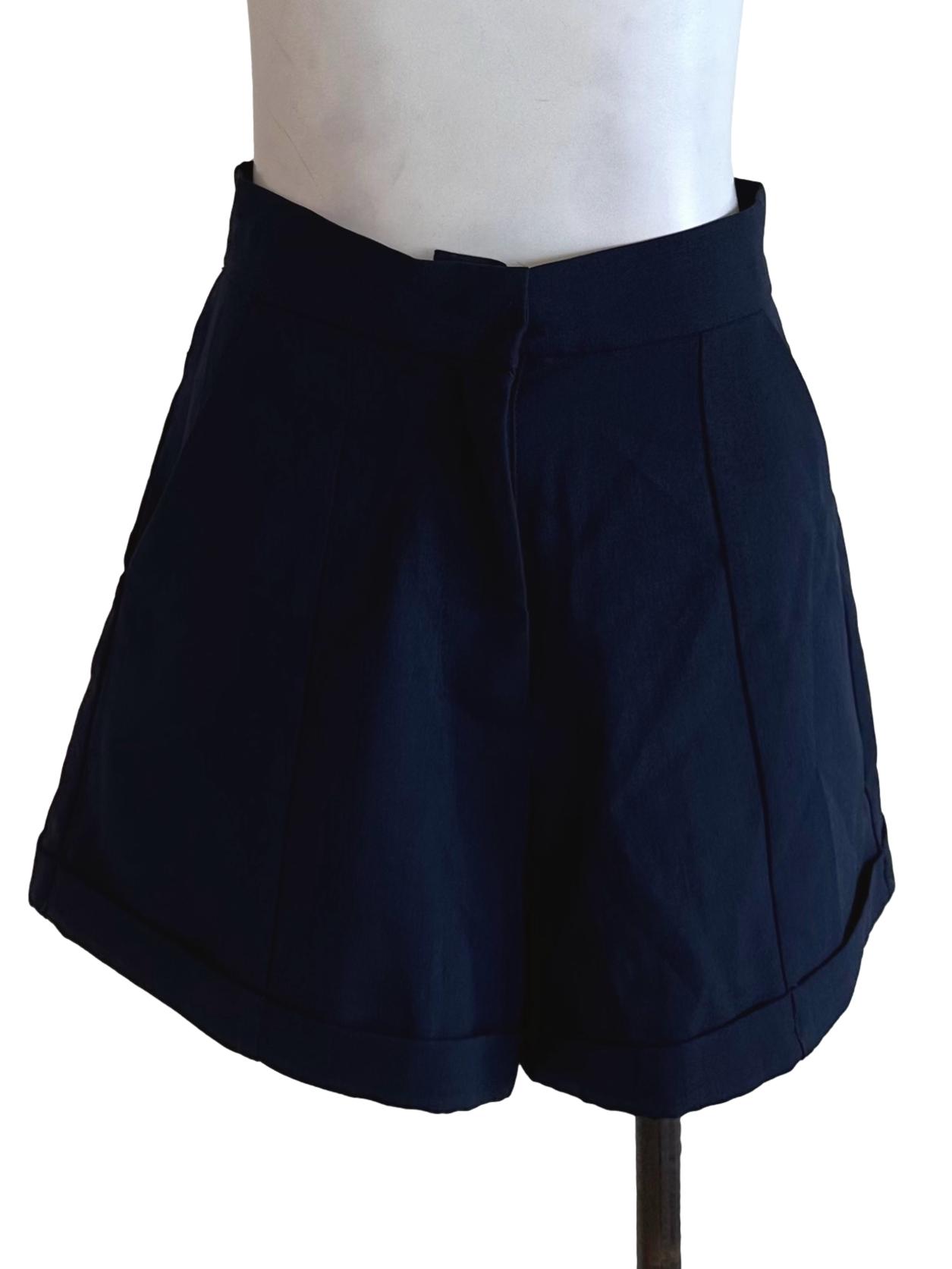 Navy Blue High Waist Shorts