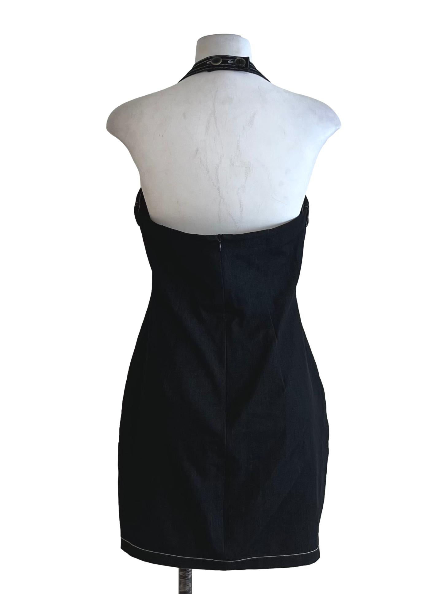 Black Halter Neckline Sheath Dress