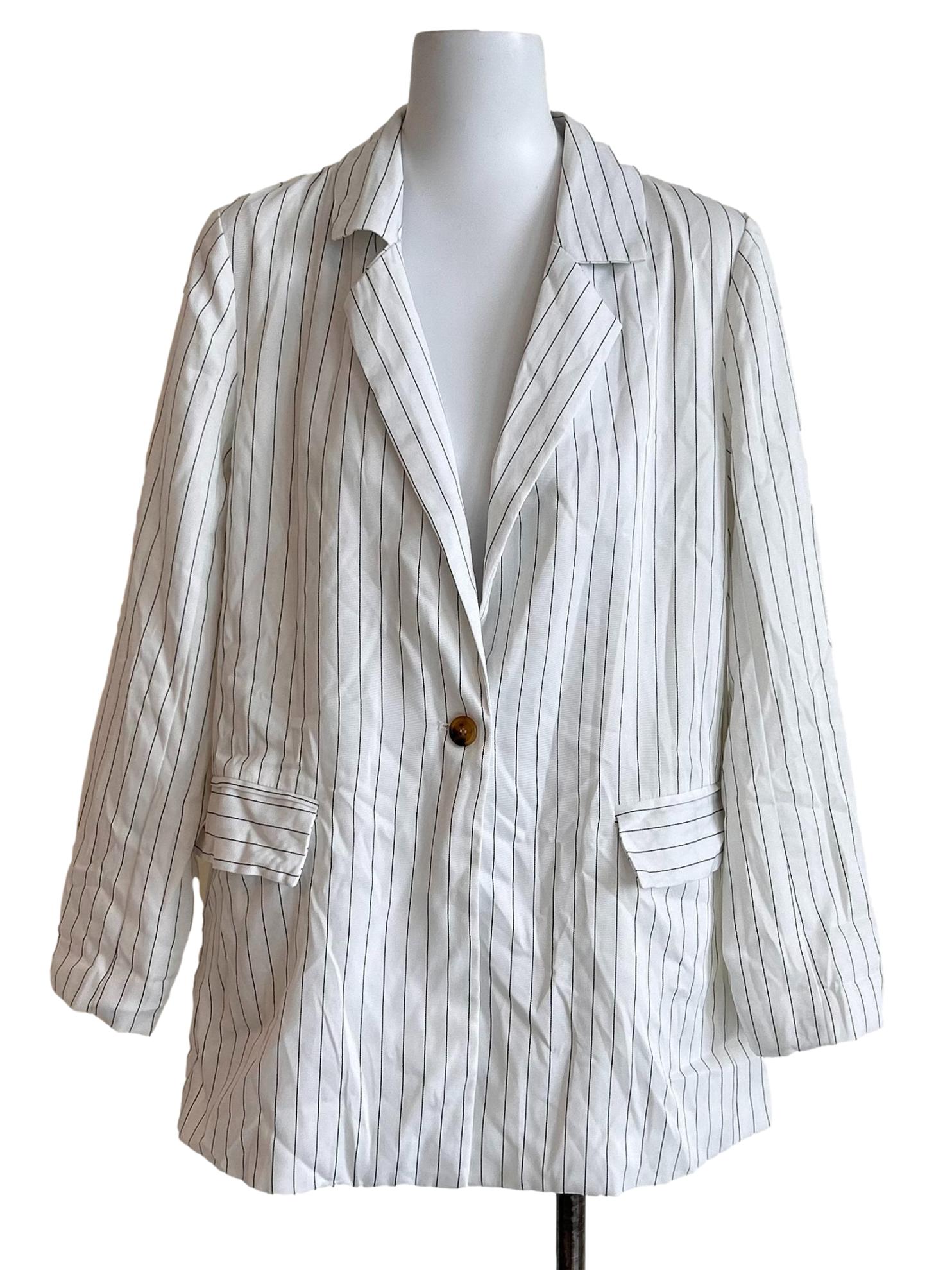 Off-White Pinstripe Blazer