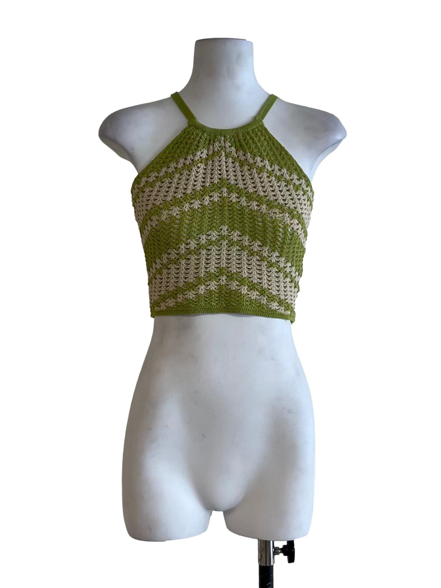 Lime Green Knitted Sleeveless Top