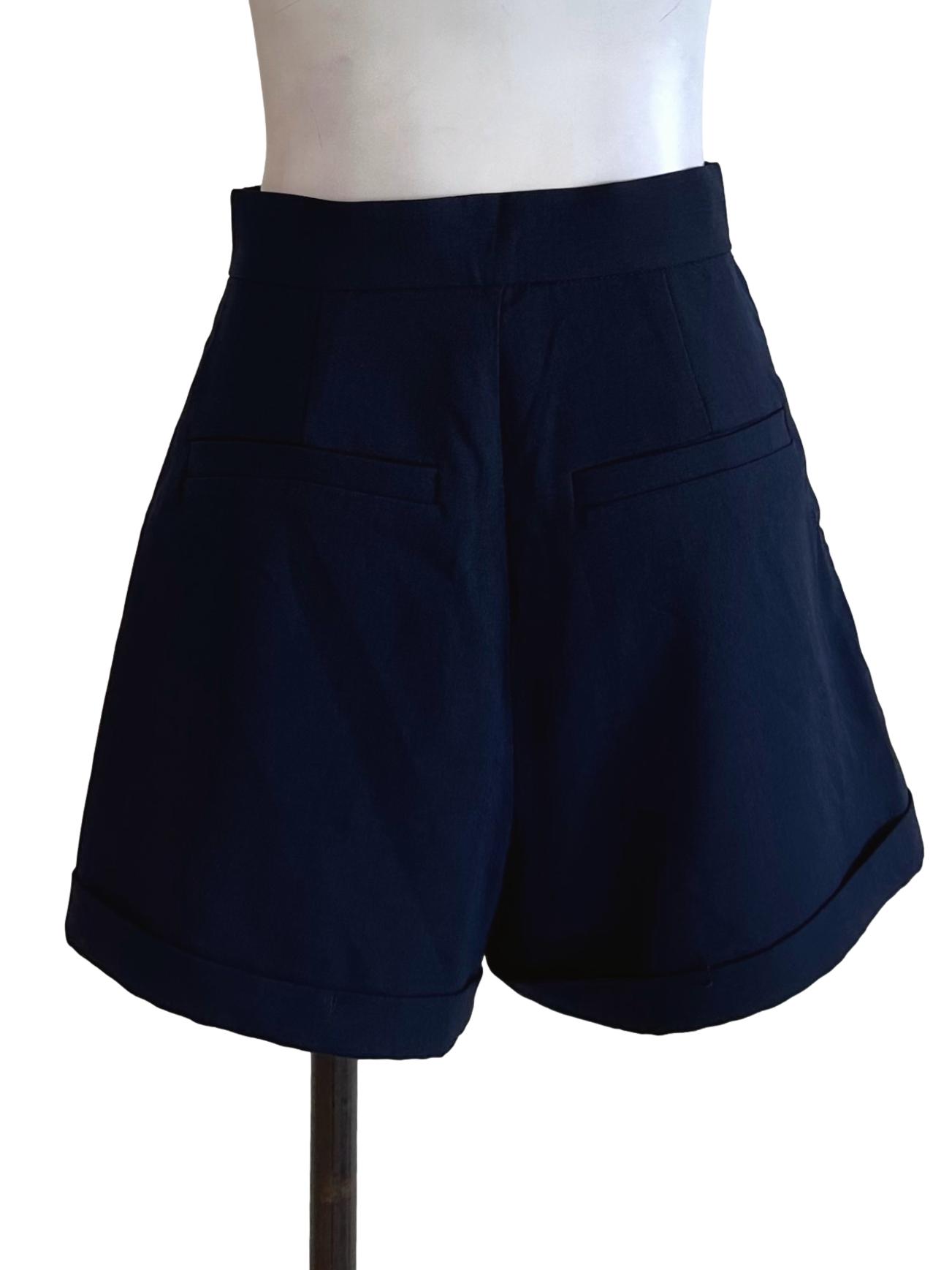 Navy Blue High Waist Shorts