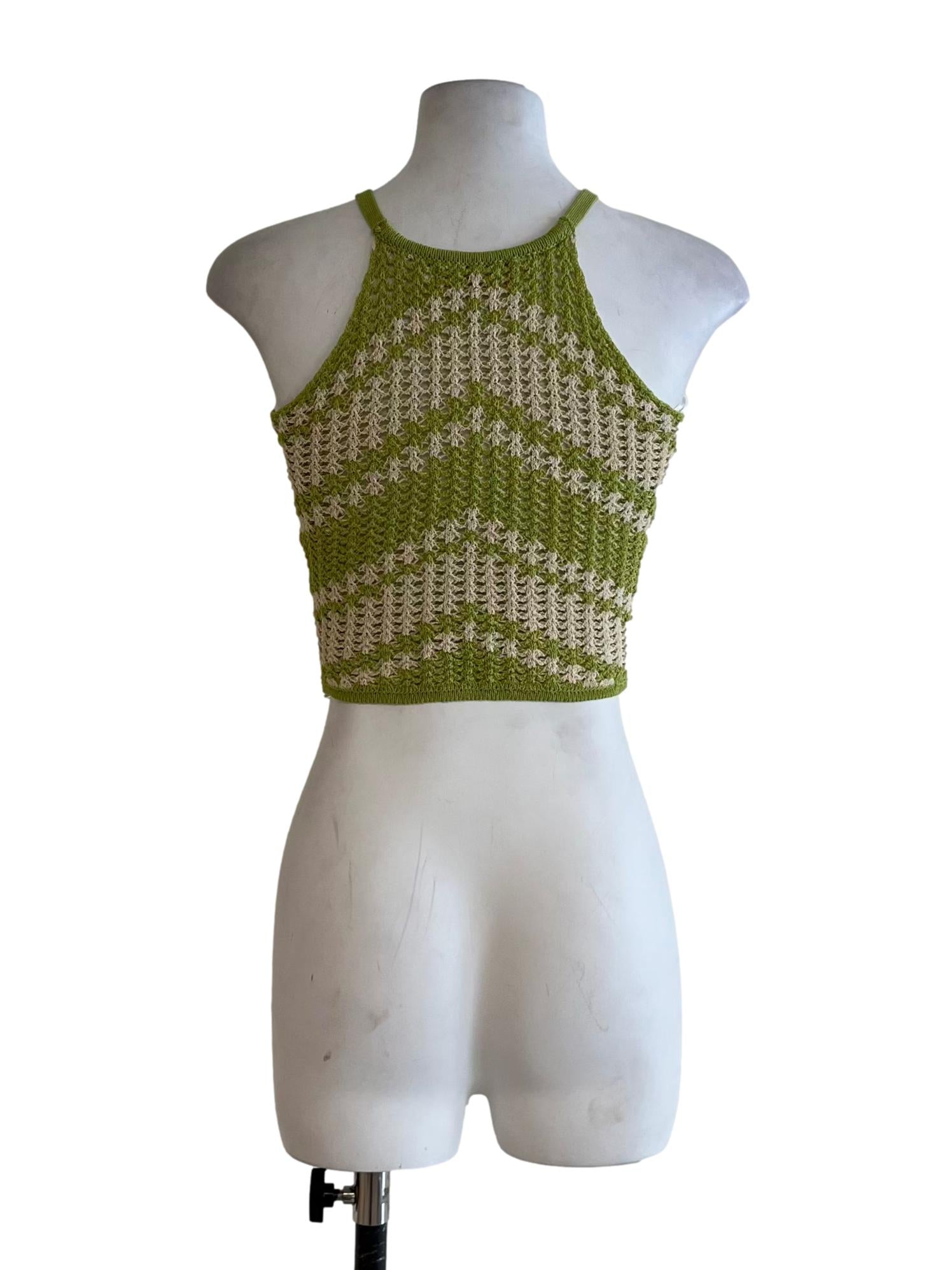 Lime Green Knitted Sleeveless Top