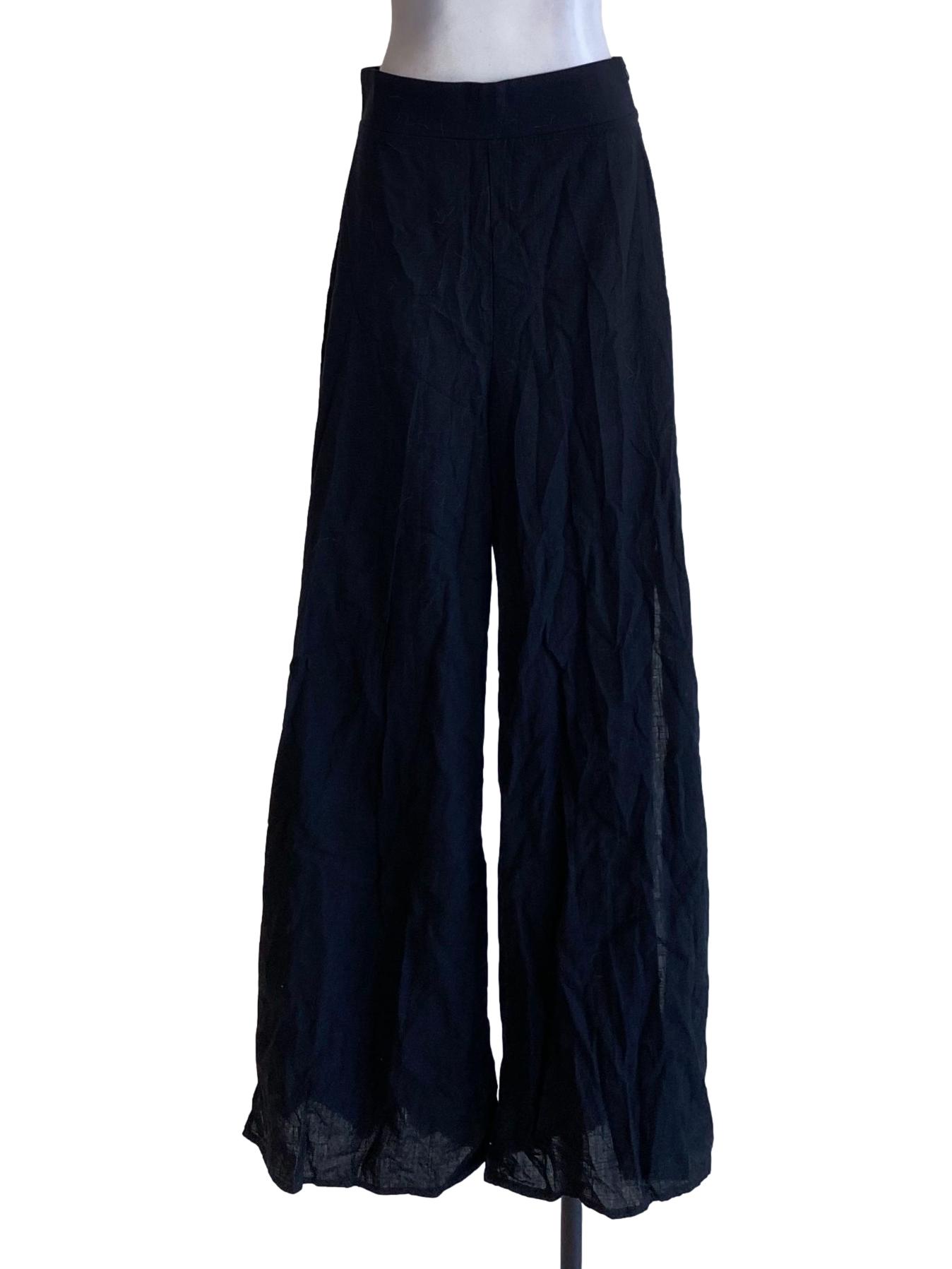 Coal Black Wide Leg Loose Baggy Palazzo