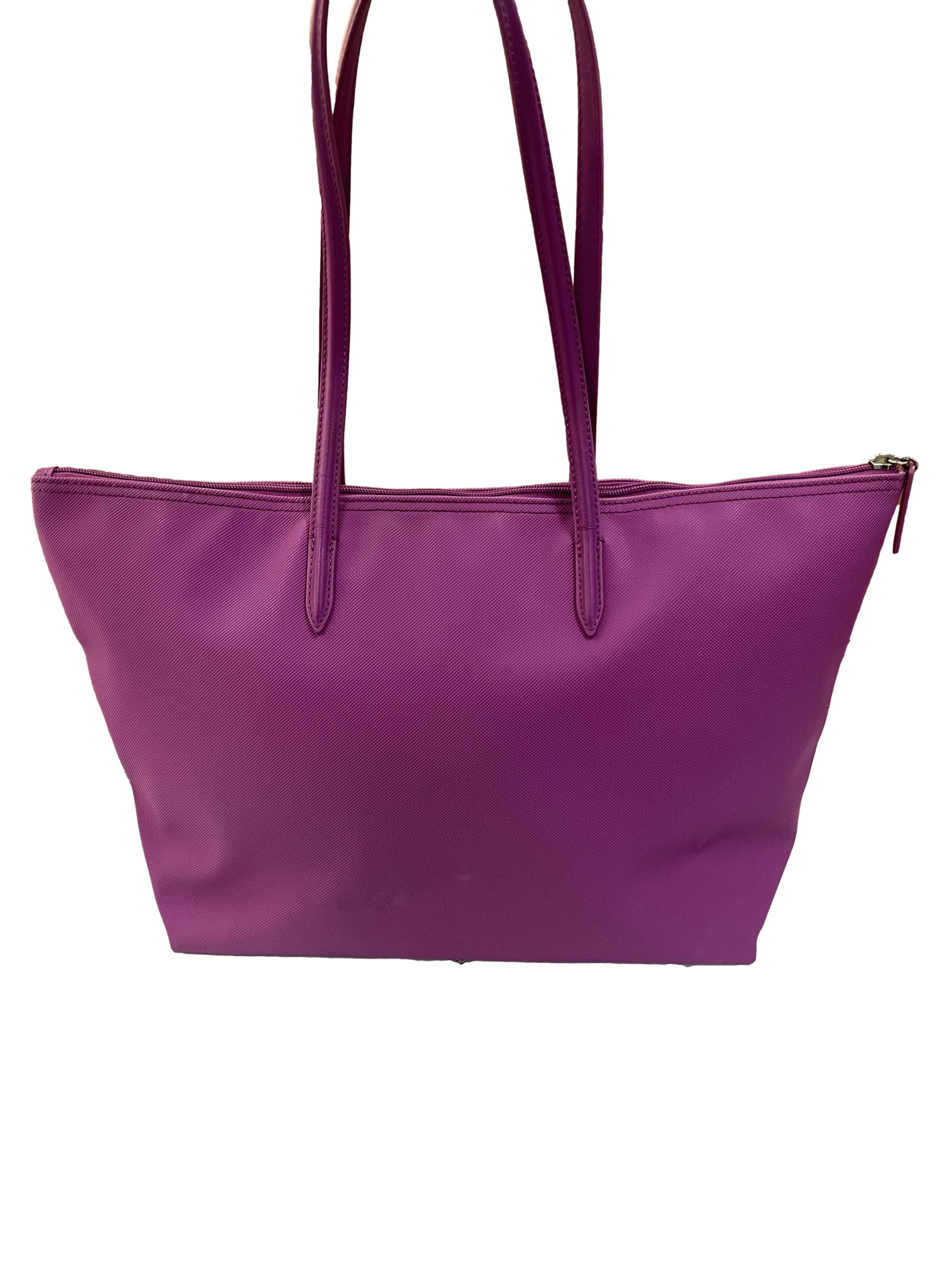 Purple Leather Lacoste Tote Bag CSN
