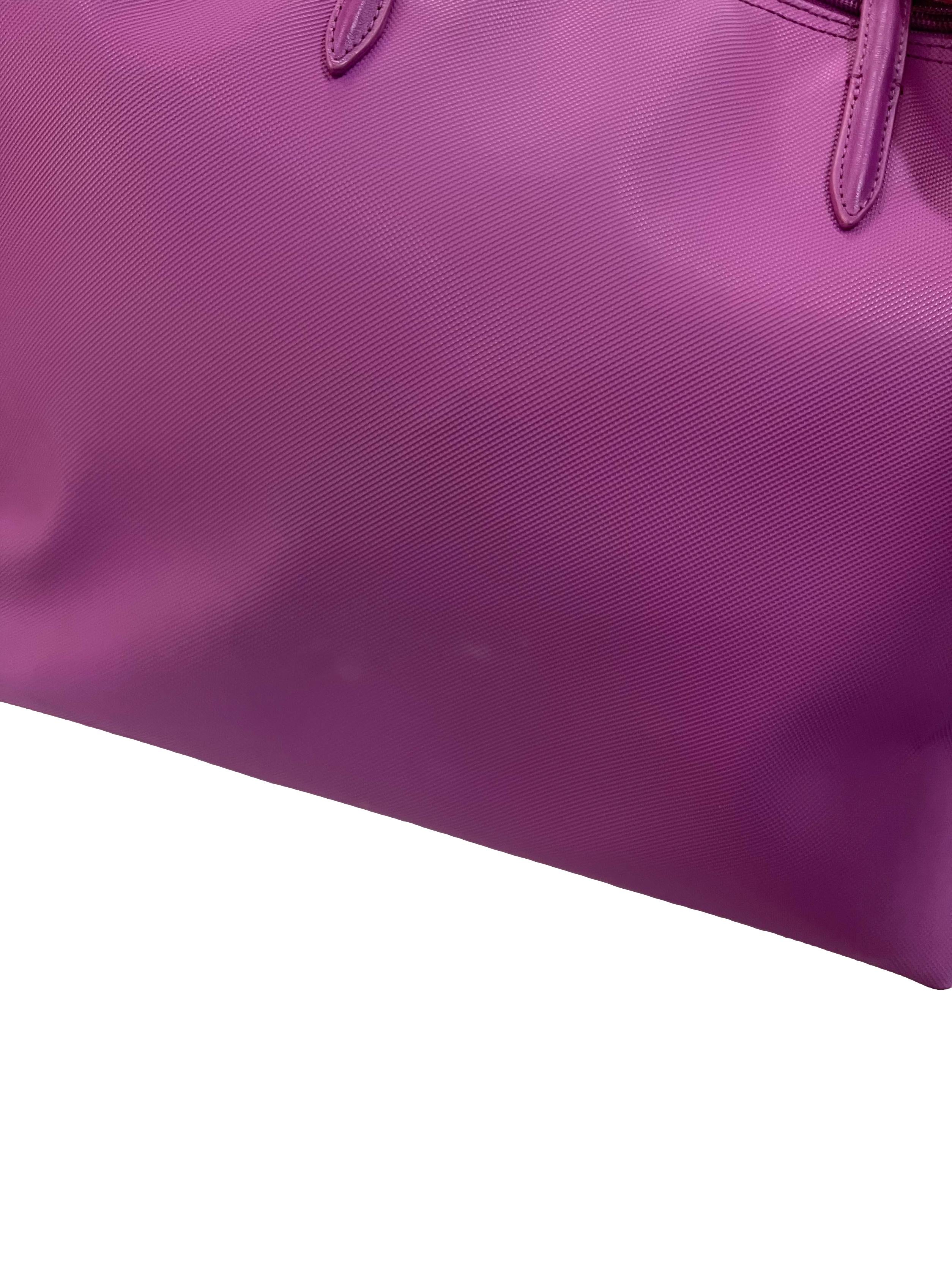 Purple Leather Lacoste Tote Bag CSN