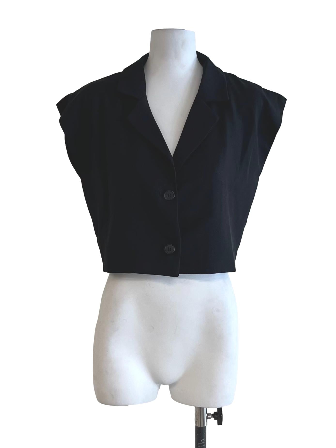 Black Notched Neckline Blouse