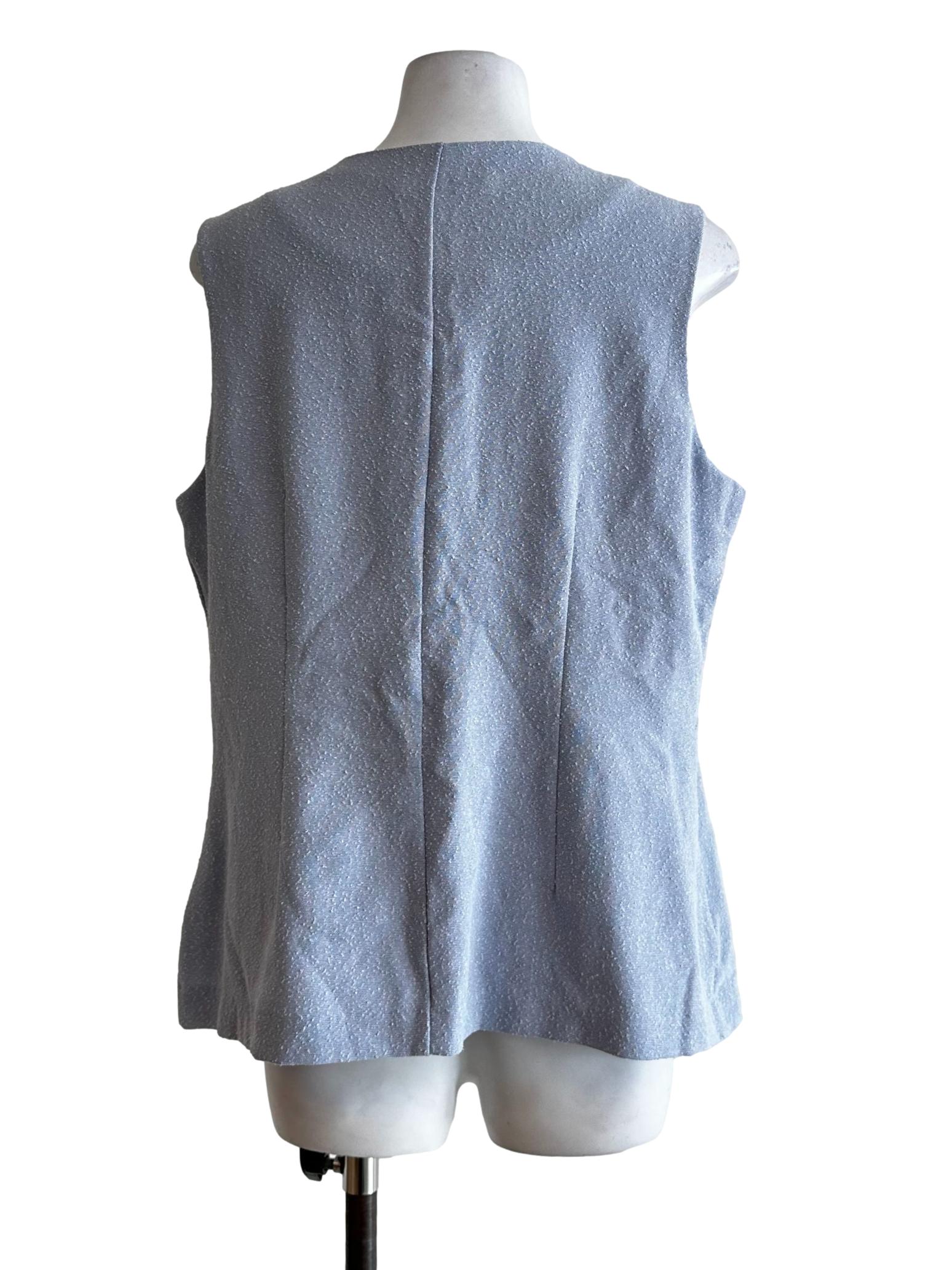 Powder Blue Button Top